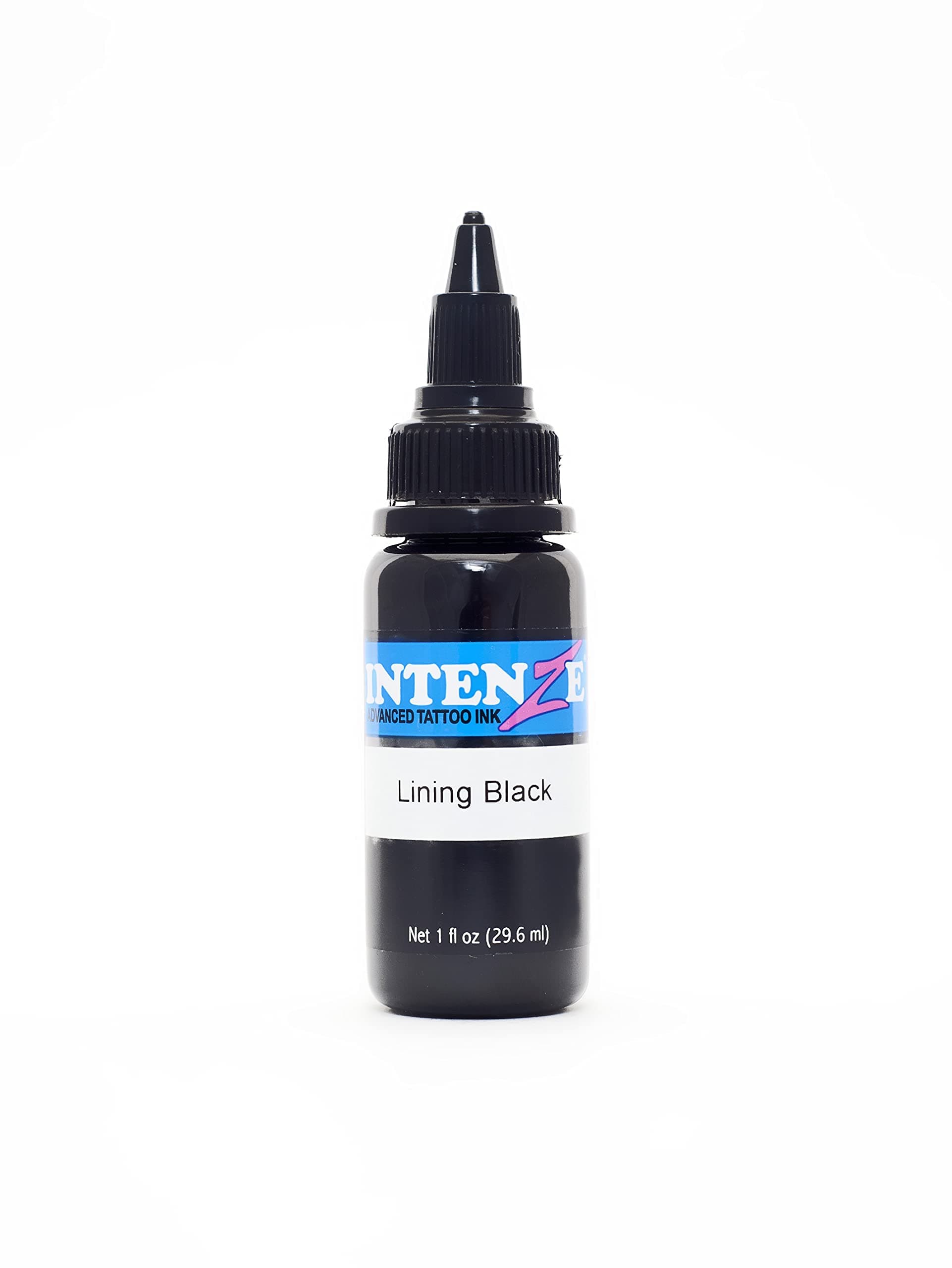 Intenze Lining Black Tattoo Ink 1oz with Excellent Long-Lasting Opacity, Made in USA, Exceptional Skin Coverage, Sterilized and Direct from The Manufacturer.