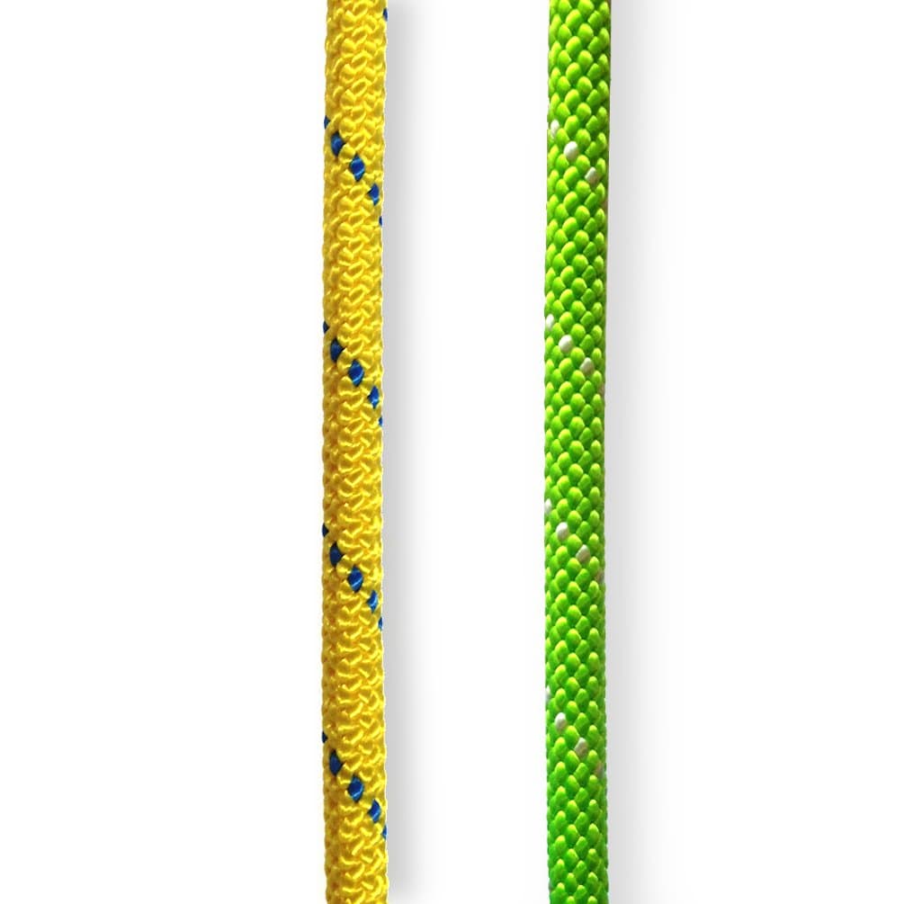 8mm x 11 feet Prusik Cord Lime & 8mm x 11 feet Yellow Made in USA MBS 16.44kN (3700lbs)
