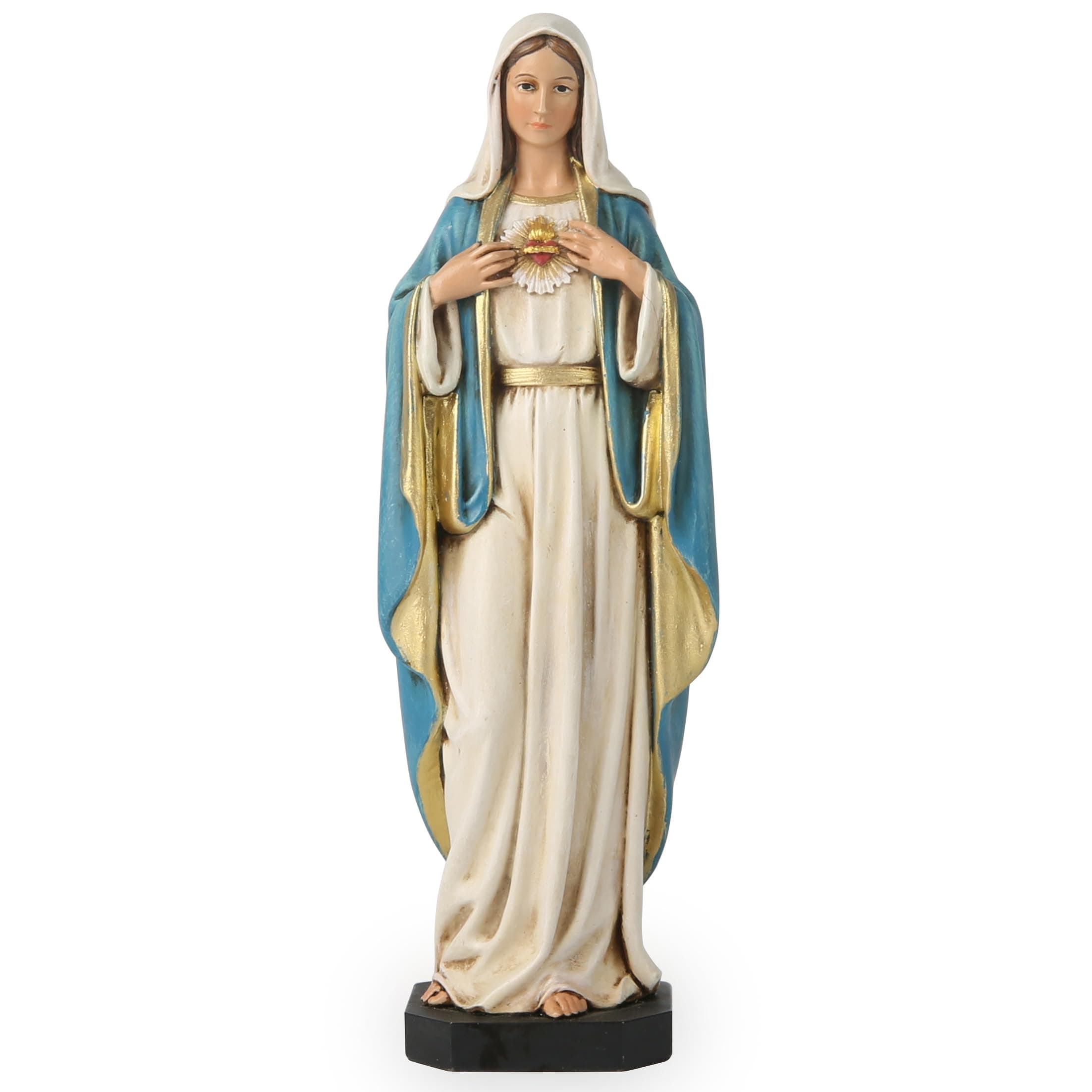 BC BUILDCLASSIC Catholic Immaculate Heart of Mary Figure, Virgin Mary Statue, Blessed Mother for Home, Religious Gifts to Mom,Catholic Decor 6" H Classical Renaissance sculpture Masterpiece by