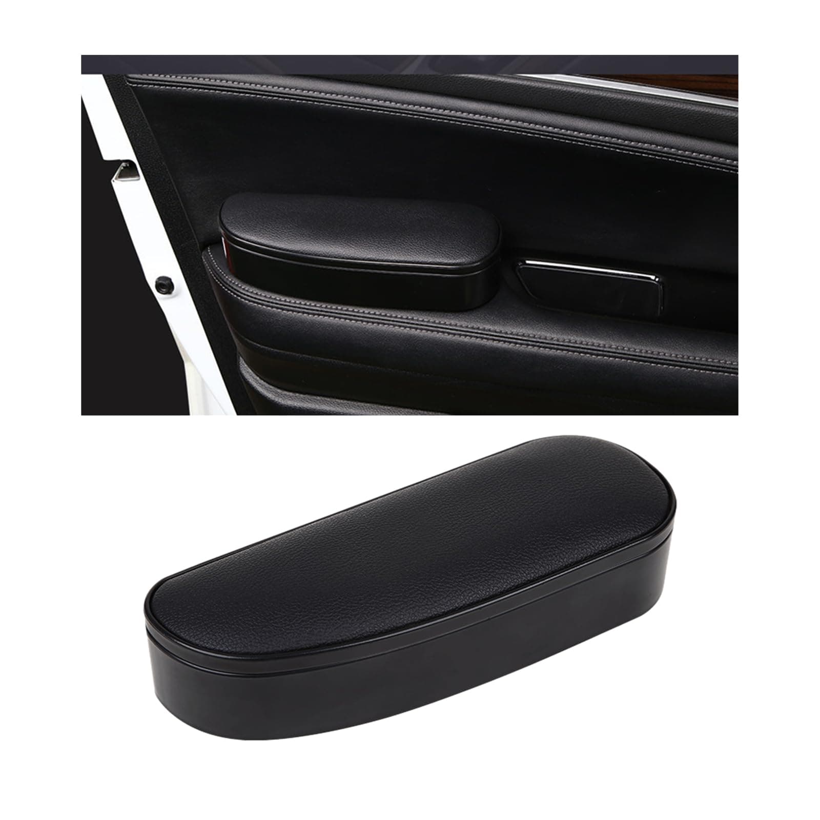 Car Armrest Support Cover, Adjustable Auto Side Door Armrest Pillow Relieve Driver Arm Fatigue, Automotive Knee Elbow Pad with Storage Box, Interior Car Accessories (Black, Style 2)