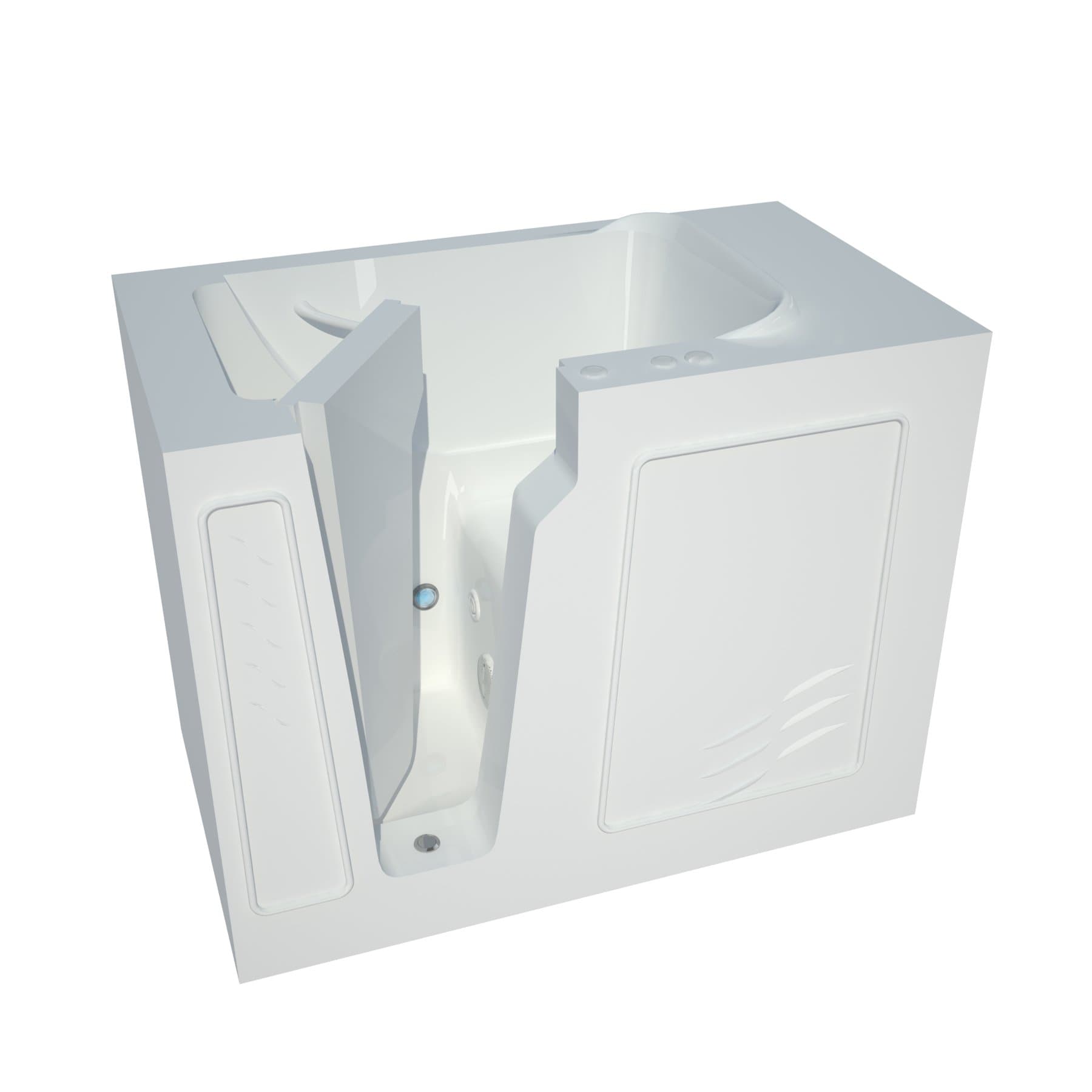 Meditub MT2952LWH Curved Door 29 by 52 by 40-Inch Hydrotherapy Walk In Bathtub Spa Left Side Door, White