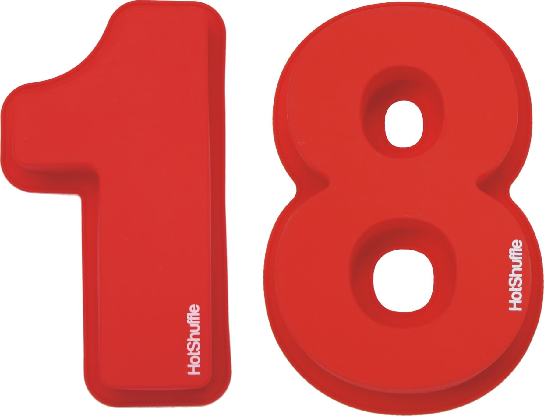 HotShuffleLarge Silicone Number 18 Cake Tin Mould 18th Birthday Gift 1 8 Red