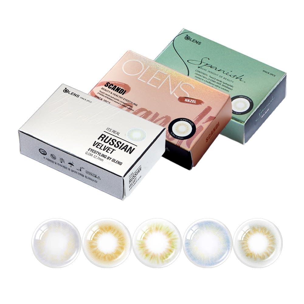 OLENS Monthly Color Contact Lens - 1Month Coloured Contact Lens (Monthly Disposable / 2Pcs), Scandi Olive