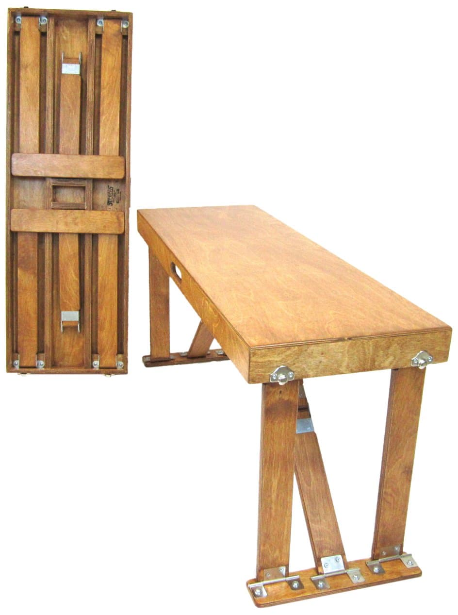 Spiderlegs Folding Bench, 38-Inch, Warm Oak, Set of 2