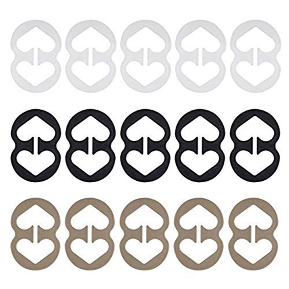 Bra Strap Clips,15 Bra Clips Holder Women’s Black,White,Beige for Full Cup Size