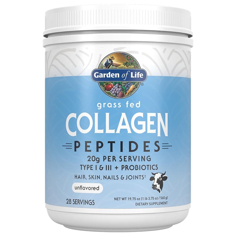 Garden of Life Grass Fed Collagen Peptides Powder - Unflavored, 28 Servings, Collagen Powder for Women Men Hair Skin Nails Joints, Collagen Protein Powder, Collagen Supplements, Hydrolyzed Keto
