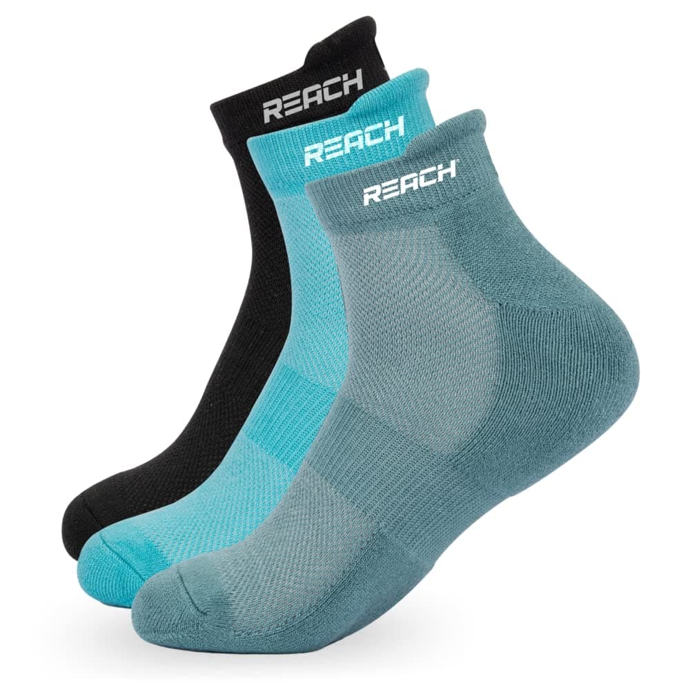 REACHBamboo Ankle Socks for Men & Women | Breathable Mesh & Odour Free Socks | Sports & Gym Socks | Soft & Comfortable | Pack of 3