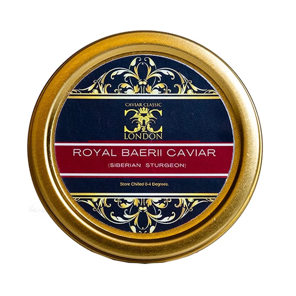 50 gr. Royal Baerii Caviar(Siberian Sturgeon)Free 1-2 Day std. delivery.