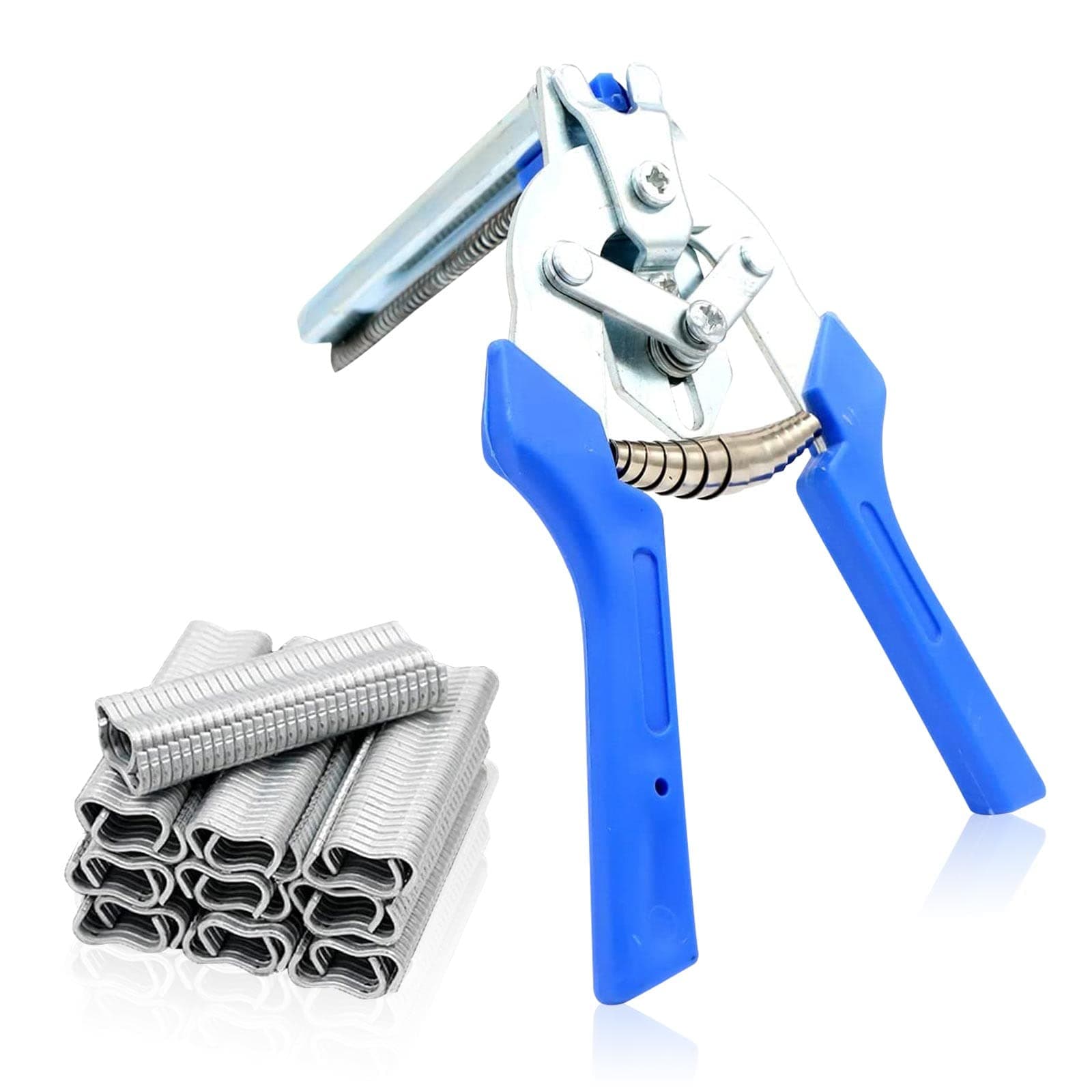 Hog Ring Pliers: 2400 Pcs Hog Ring Pliers Kit Stainless Type M Hog Nail Ring Pliers Kit and Hand Tools Clamp Wire Cage Fasten Plier Hog Rings for Upholstery Installation Animal Cages