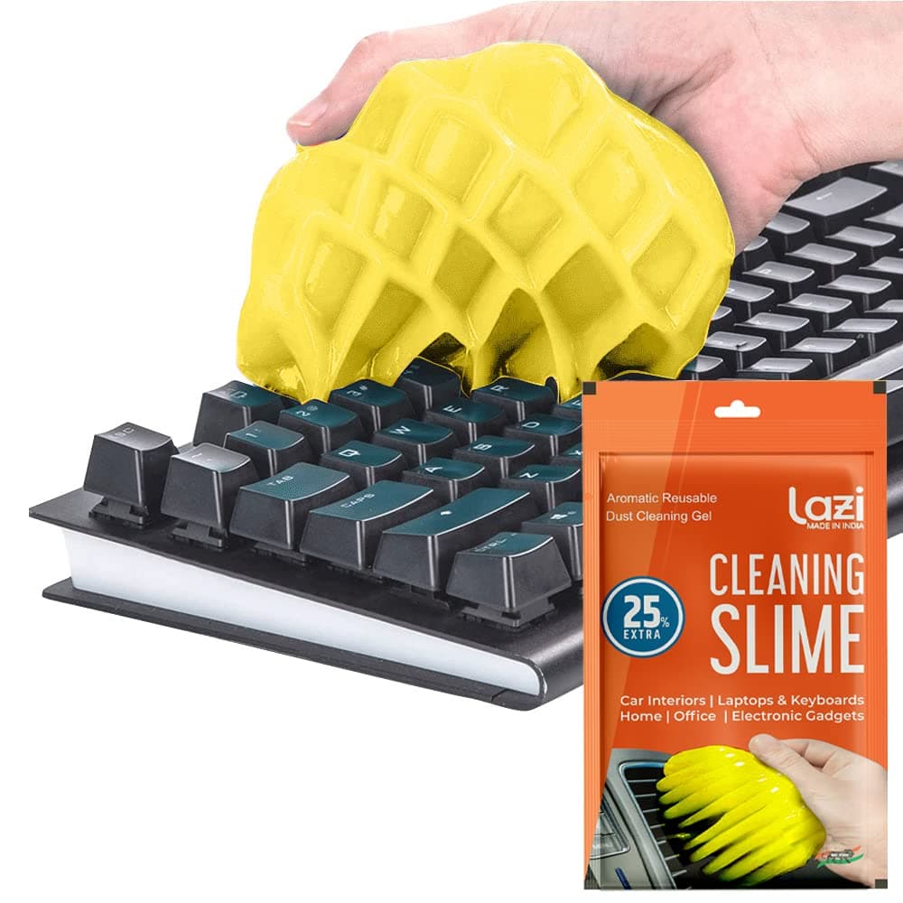 LAZI Multipurpose (Pack of 1) Keyboard PC Dust Cleaning Cleaner Slime Gel Jelly Putty Kit Magical Universal Super Clean Gel for Keyboard Laptops Car Accessories Electronic Product(Yellow)