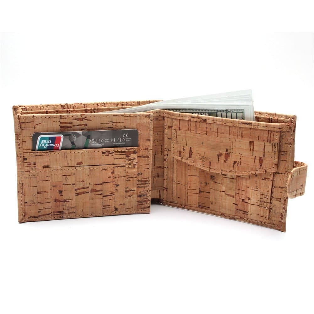 Rustic Natural Cork Men Cork Wallet Vegan Wallet Handmade Casual Wooden Wallet from Portugal Bag-200