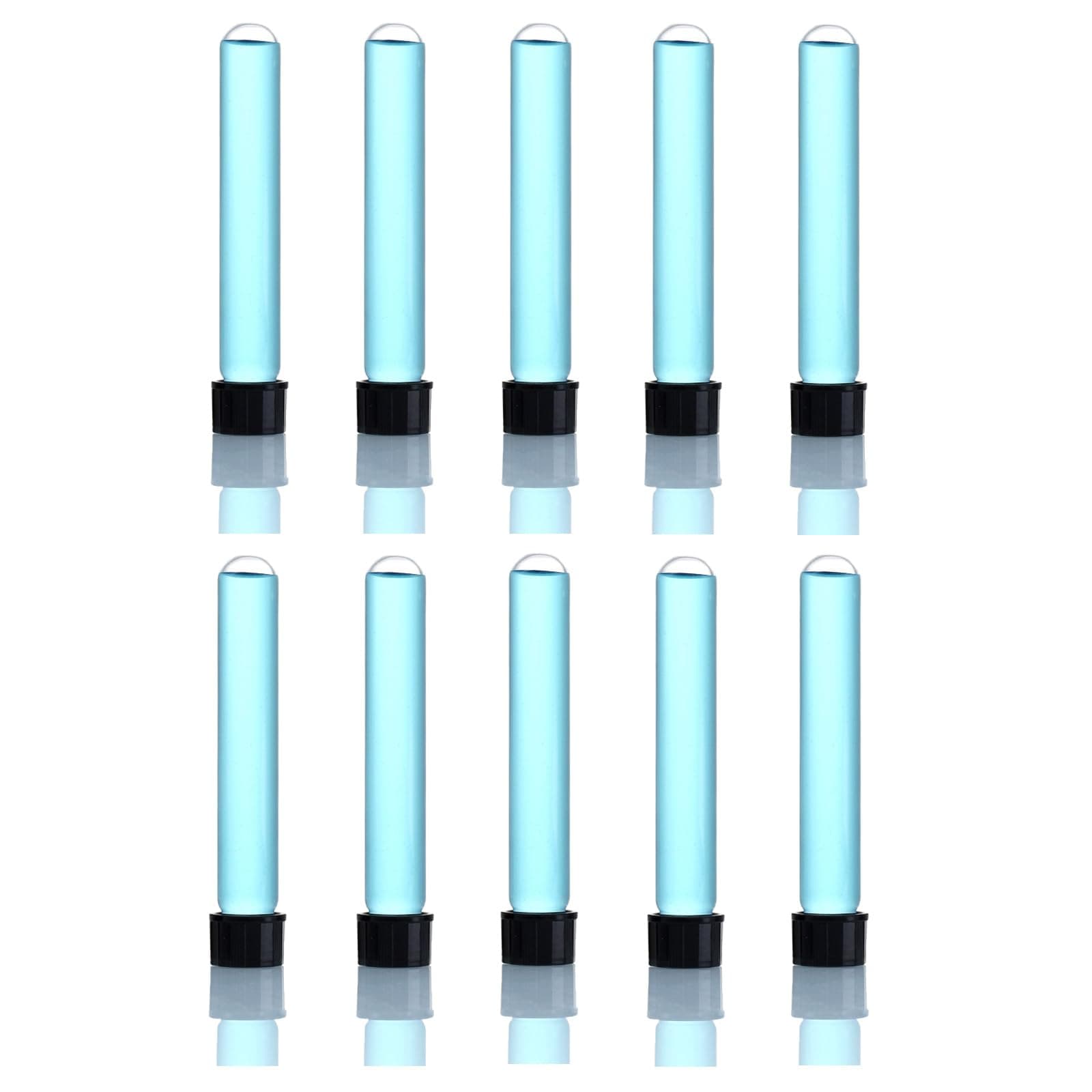 13x100mm Glass Test Tubes with Black Screw Caps, 8ml Boro Glass Test Tubes for Scientific Experiments, Candy Storage, Party and Home Decorations, Plant Propagation and Holiday Gifts, HUAOU, Pack of 10