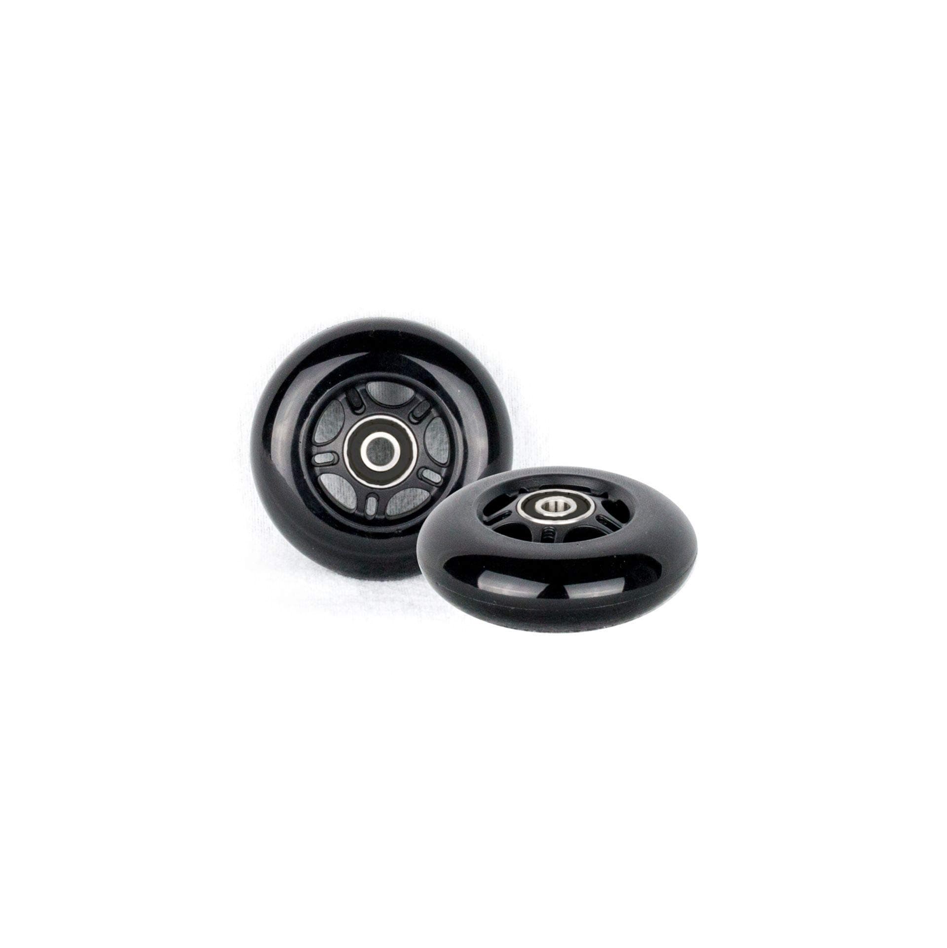 Hepros PU 80 mm 2 Spare Wheels Inline Skate Waveboard Black ABEC 9 Bearings
