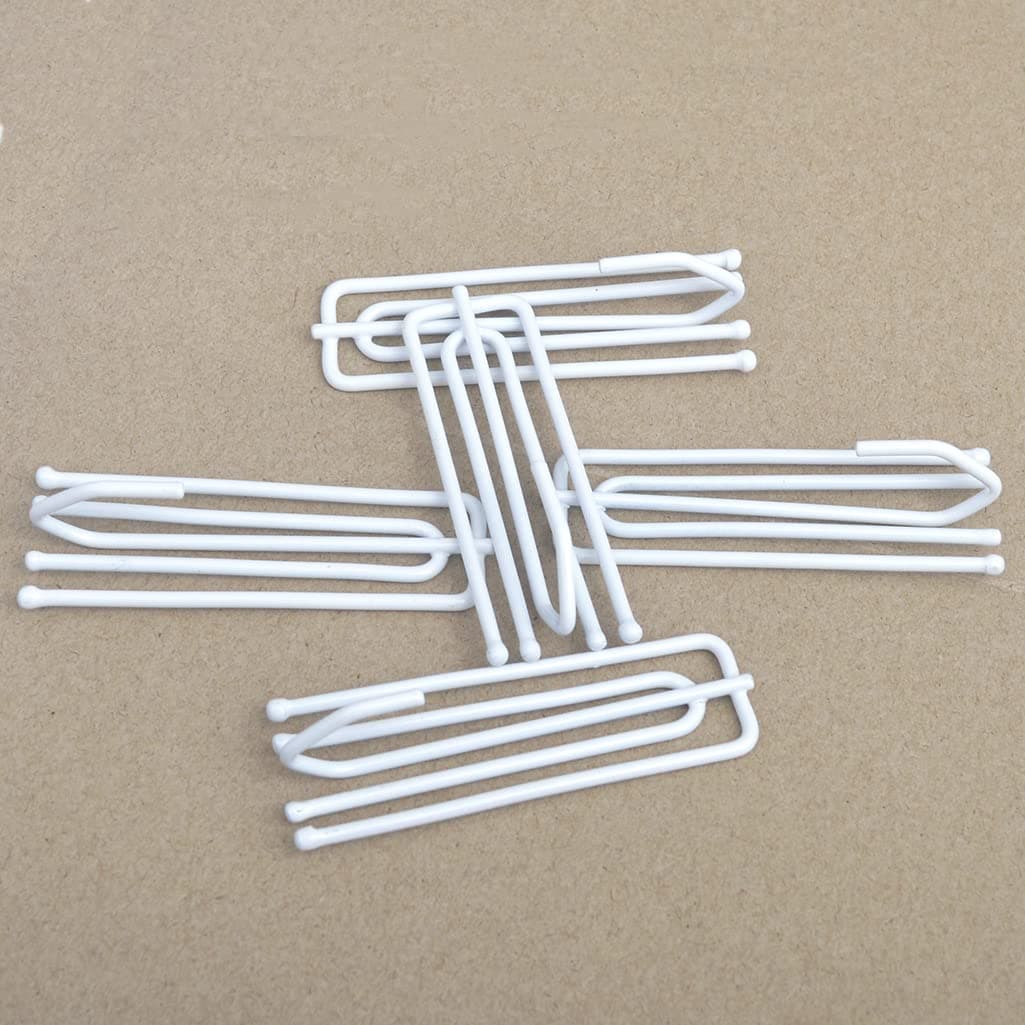 Ailejia White Curtain Drapery Pleat Hooks 4 Prongs Drapery Hooks Traverse Pleater Pinch Pleat Clips Hooks 50pcs for Slides Clasp Drapery Hooks