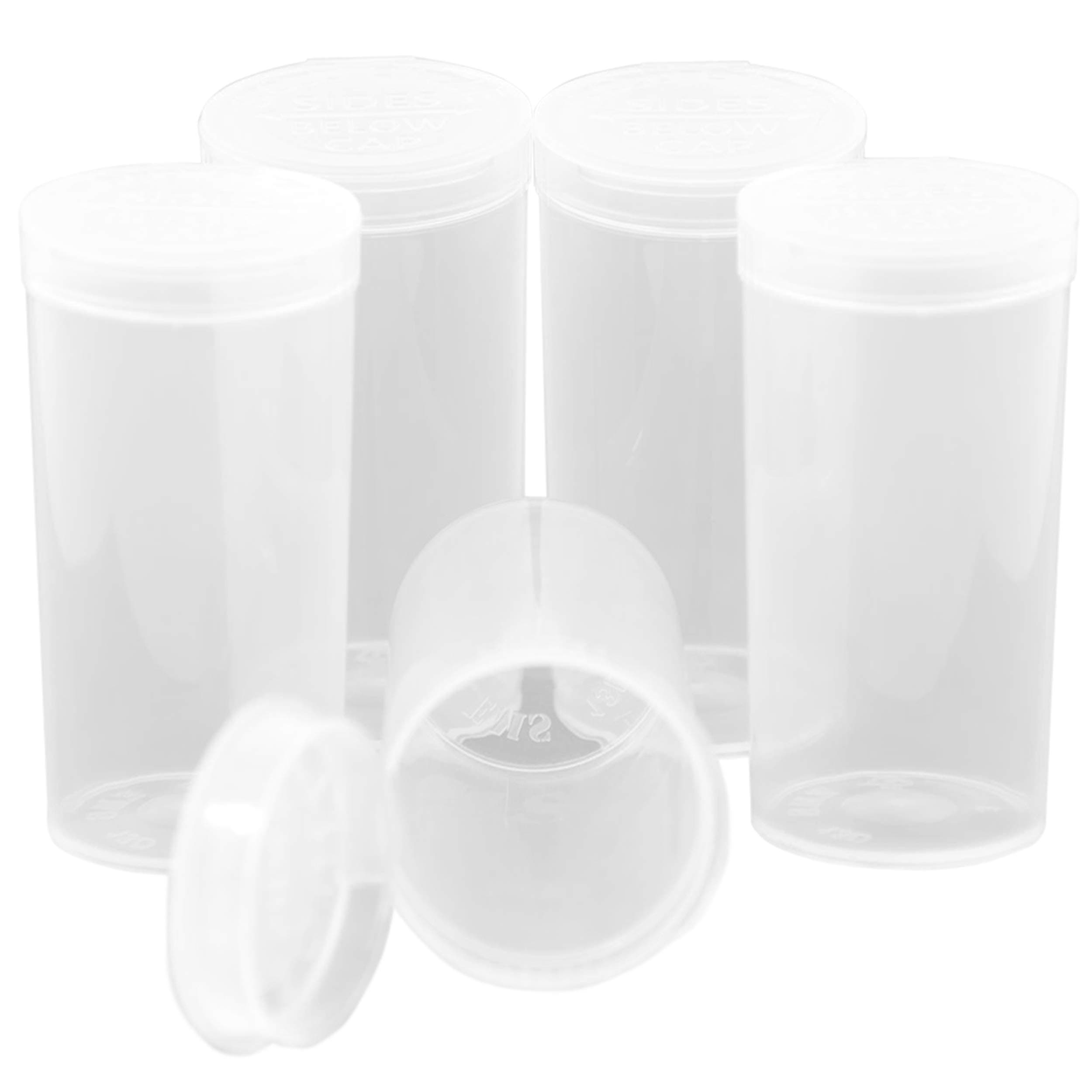 Emerald Mountain Supplier Pop Top Dram Containers | Durable Multipurpose Storage | Herb and Pill Organizer | Dram Case Bottle Size 13 Dram (360) Containers Per Case in Clear