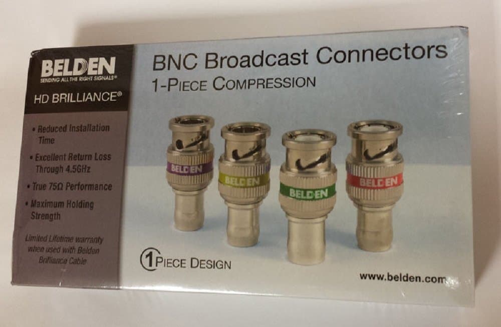 BOX-50 Belden 1694ABHD1 1694A RG6 HD BNC 1-Piece Compression Connector