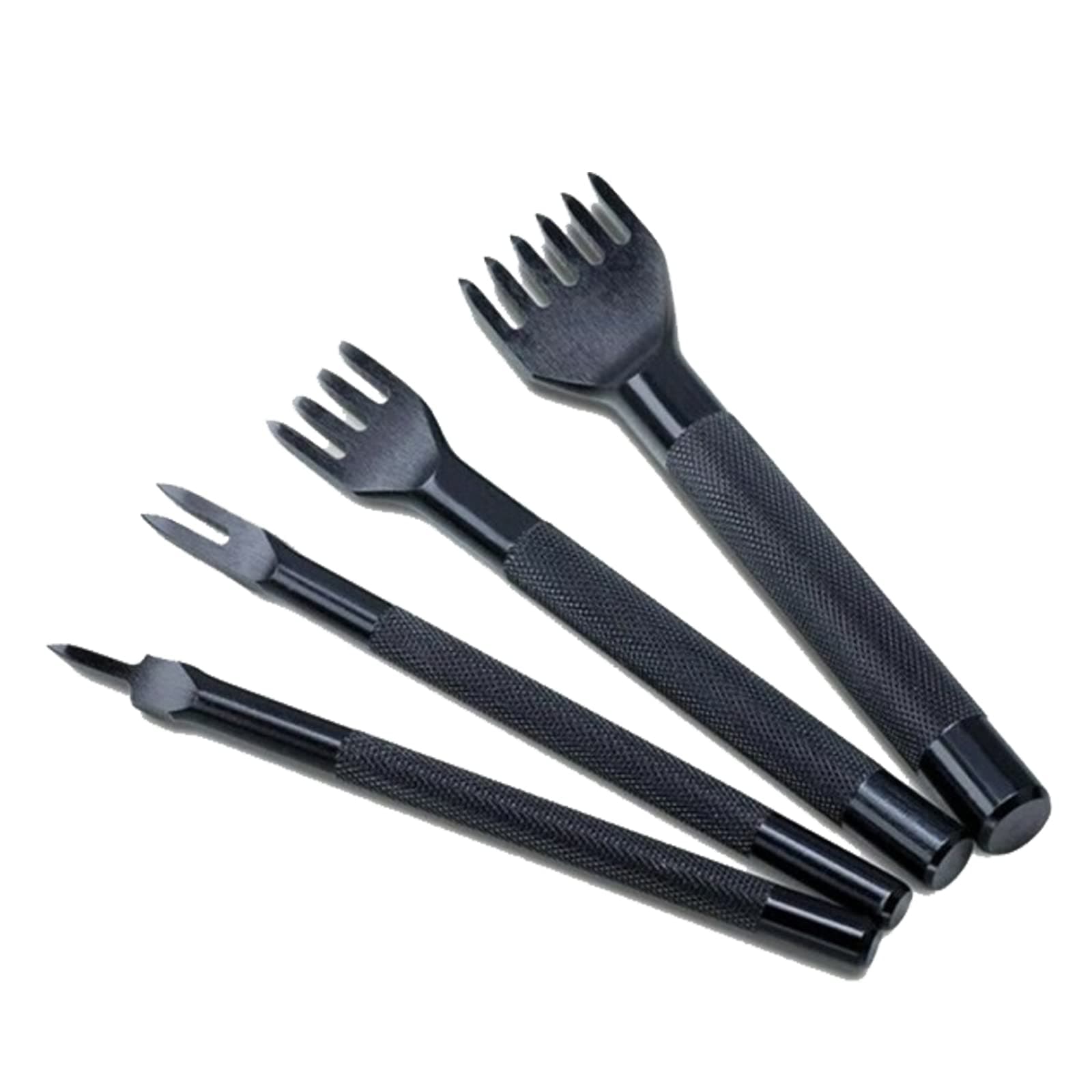Yang Yao 4pcs 3mm 1/2/4/6 Prong Leather Chisel Leather Craft Tool Hole Punches Lacing Stitching Punch Tool Sharp Pricking Iron Leather Craft Tool Sets