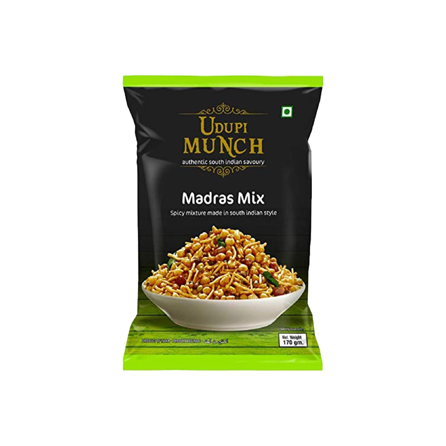 Chheda's Udupi Munch Madras Mix 170g | Authentic South Indian Namkeen | Spicy & Crunchy Traditional Snack | 100% Vegetarian | Indian Mixture