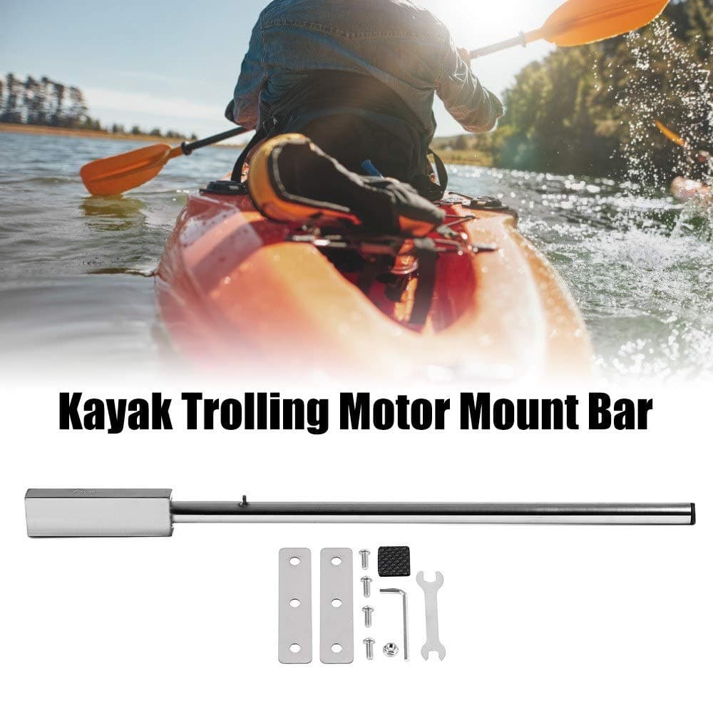 PKA 91cm Stainless Steel Kayak Trolling Motor Mount Bar With Hardware Silver CN -