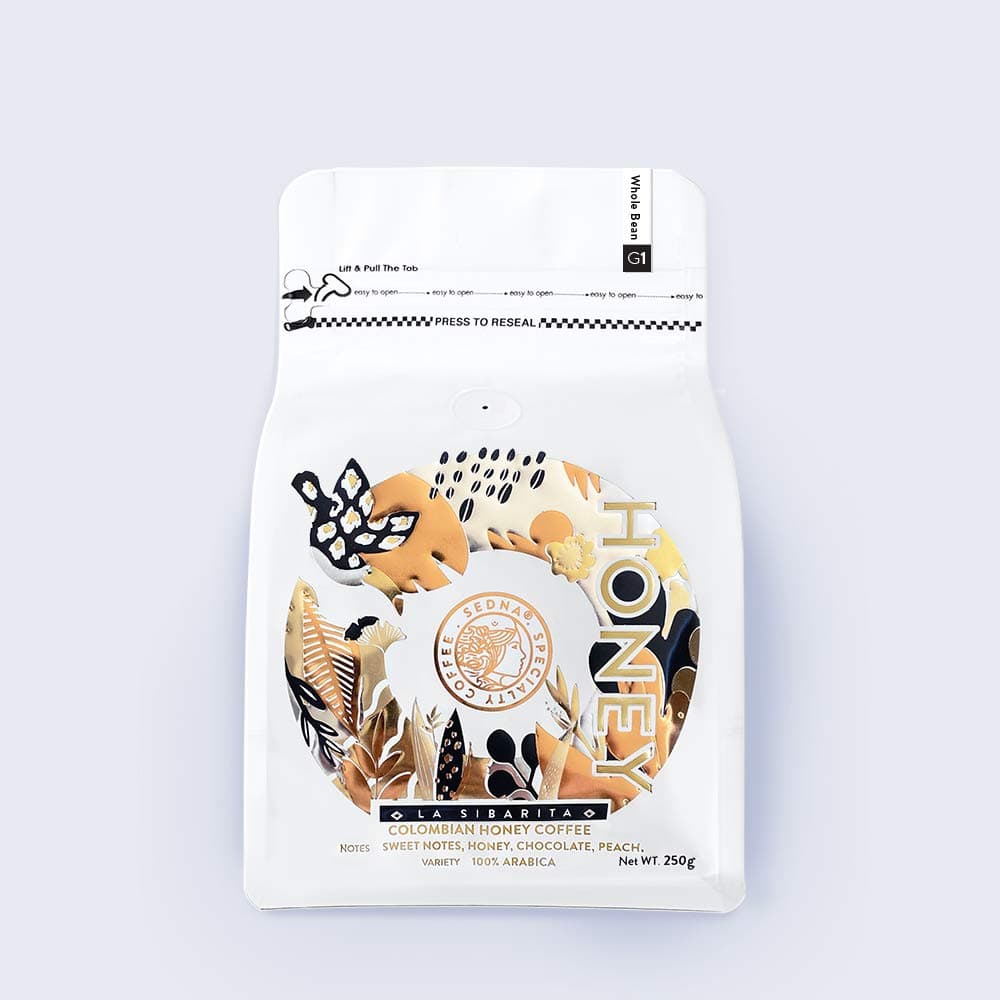 SEDNA Specialty Coffee - Colombian HONEY Processed Coffee Beans - 100% ARABICA - Medium Roast - 250g