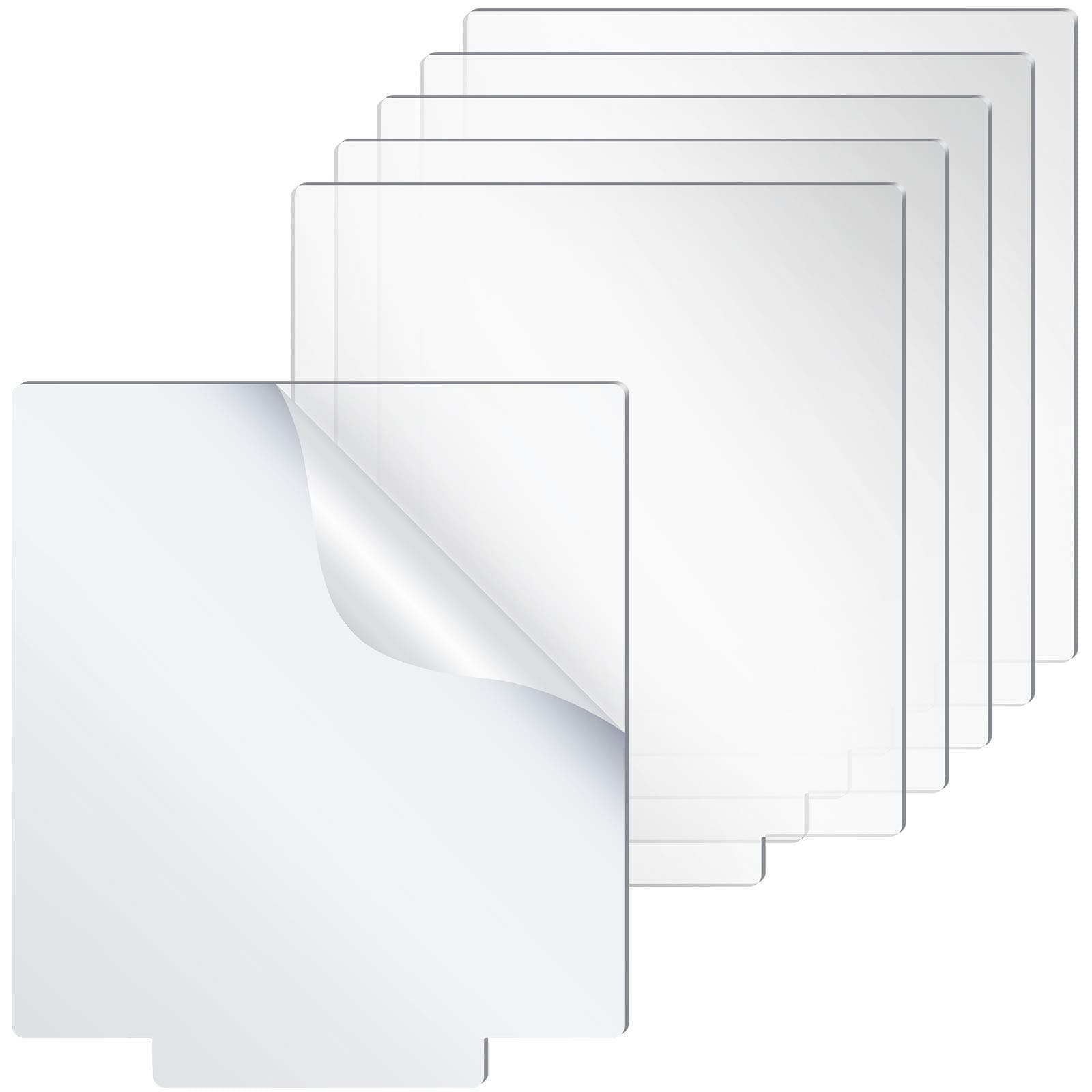 Tenare 6 Pieces Acrylic Sheet Clear Cast for LED Light Base, 0.08 Inch/ 2 mm Thick Transparent Panel Board with Protective Film Table Signs DIY Display Projects Craft (Rectangle)