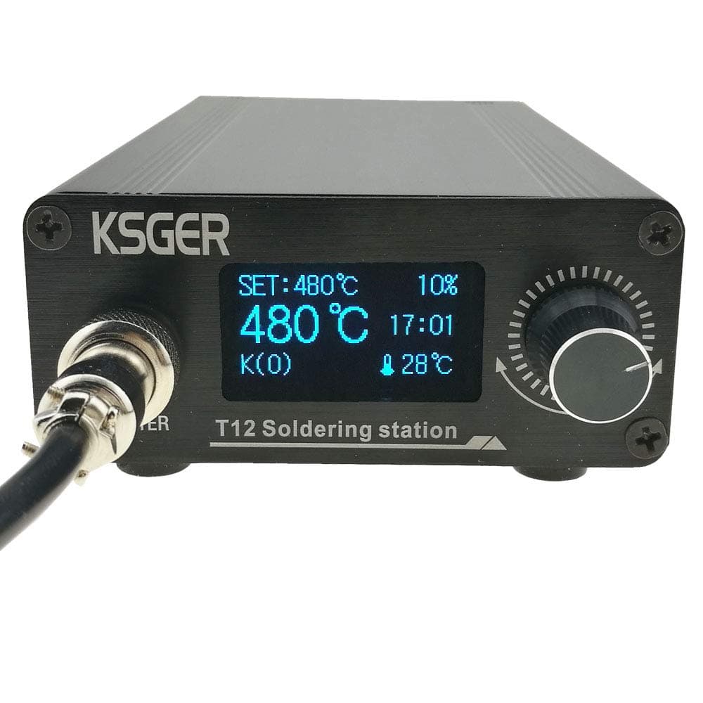 T12 Soldering Iron Station OLED DIY STM32 V2.1S Temperature Controller Electronic Welding Iron Tips Handle Aluminum Alloy Case Power Equipments 110V T12-K D16 JL02 Sting