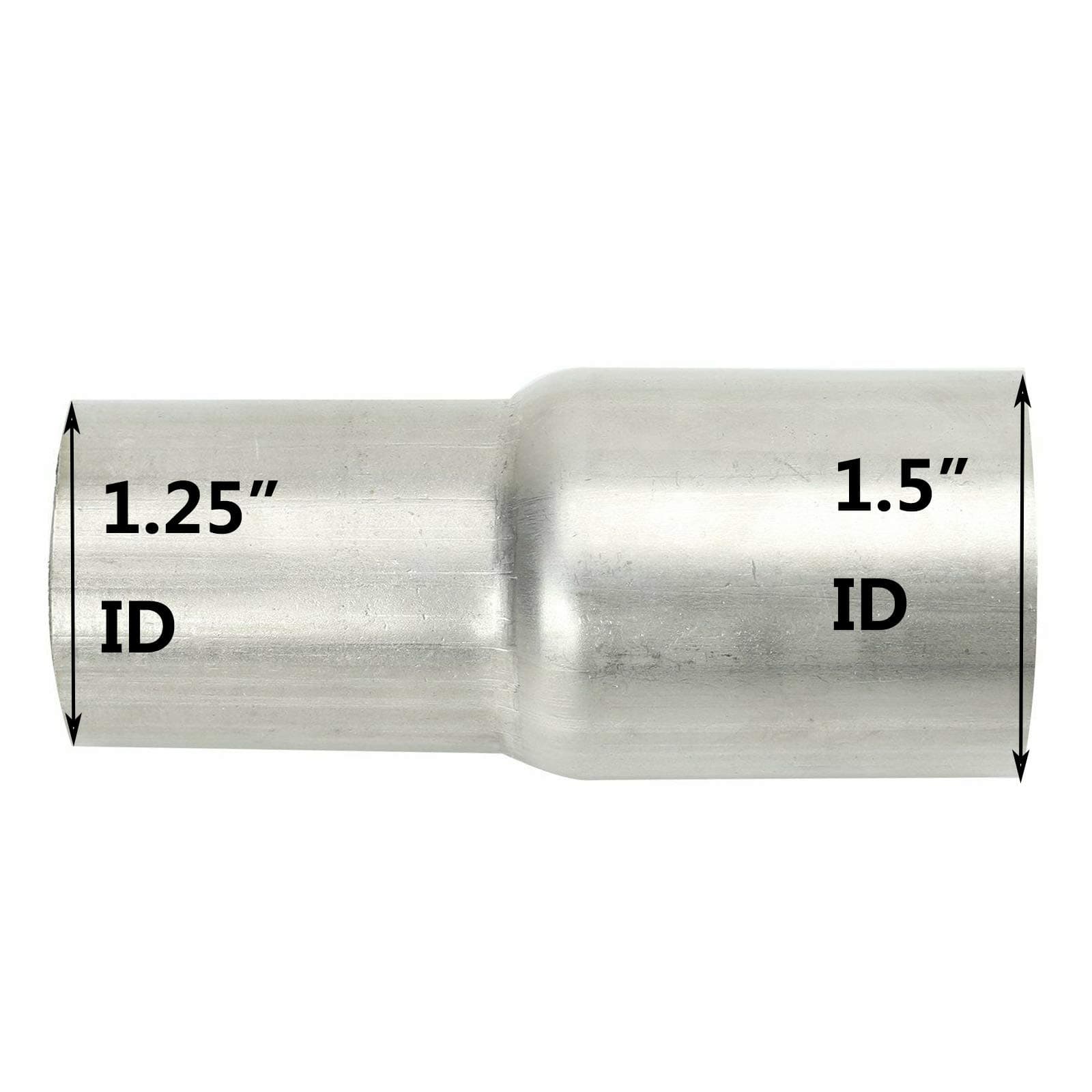 1.25" 1 1/4” ID to 1.5" 1 1/2” ID Exhaust Pipe to Pipe Adapter Reducer Universal