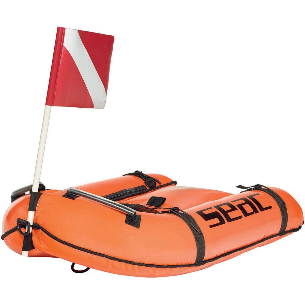 SEAC Bounty, Inflatable Float Board for Freediving and Spearfishing, 31.5x21.6 in, Alpha Bow Flag Included, Orange