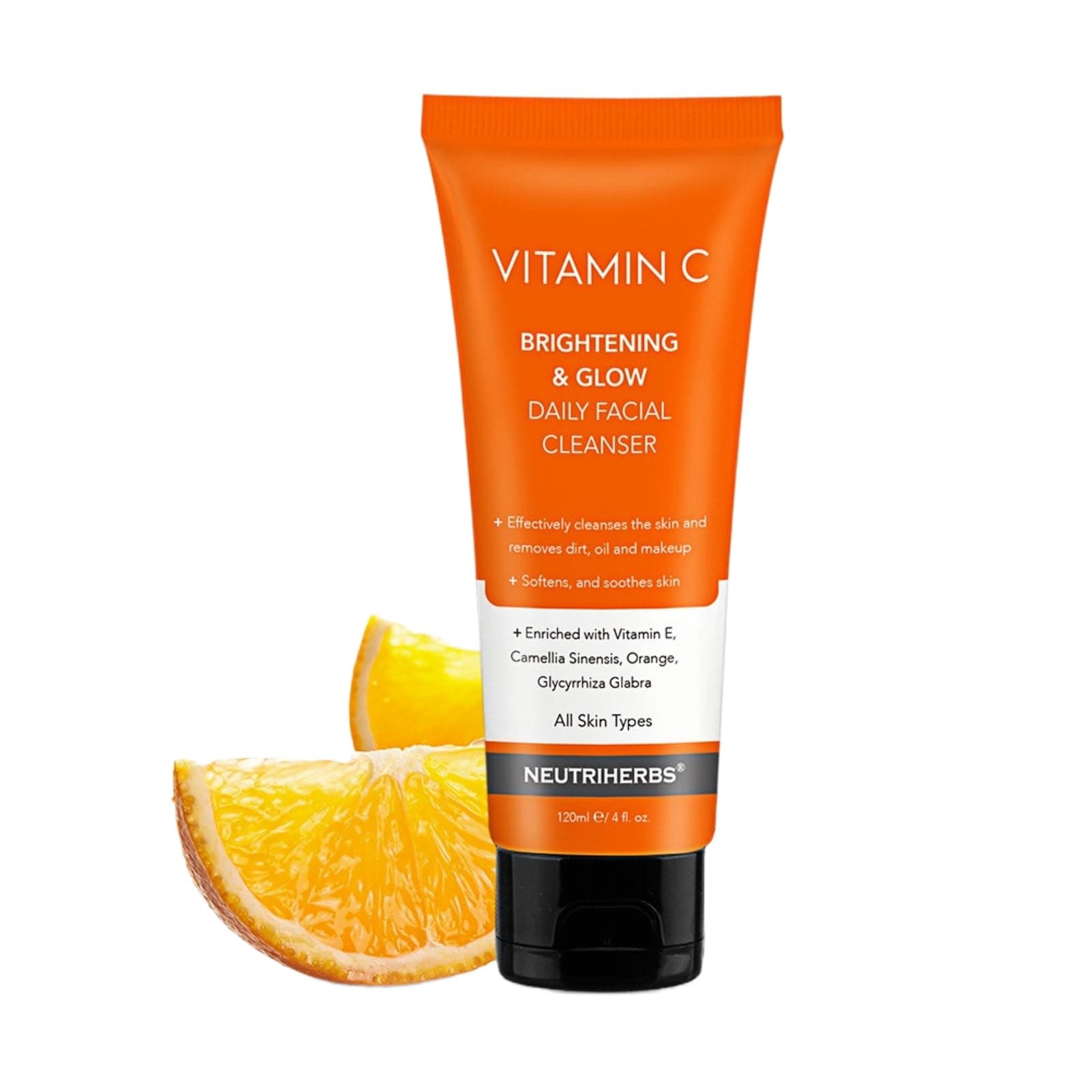 Vitamin C Face Wash,Daily Facial Cleanser with Aloe & Hyaluronic Acid| Clean,Refresh,Brighten and Balance Complexion| For All Skin Type, 120ml 4 fl. oz