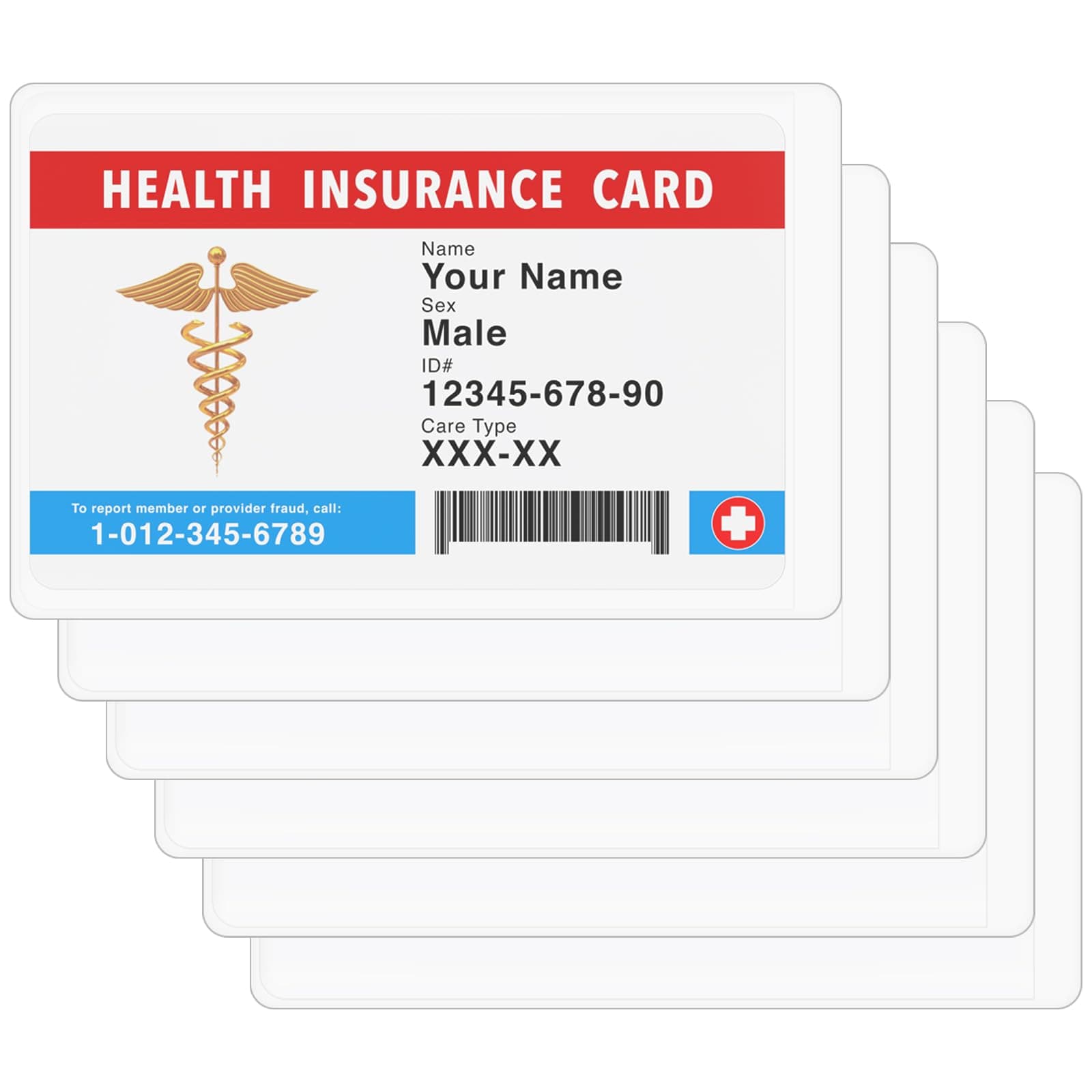 6 Pack New Medicare Card Holder Protector Sleeves, Soft Clear PVC Wallet Insert for Credit and Business Card, 2.44 x 3.66 Inch Thick Transparent Waterproof for License ID Social Security Card