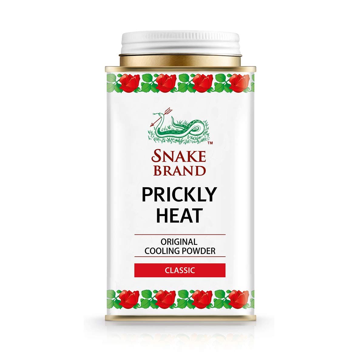 Snake Brand Prickly Heat Cooling Powder for Everyday Use - Anti-Chafing, Heat Rash Relief, Absorbs Sweat, Classic Original Scent (4.9 Oz / 140g)