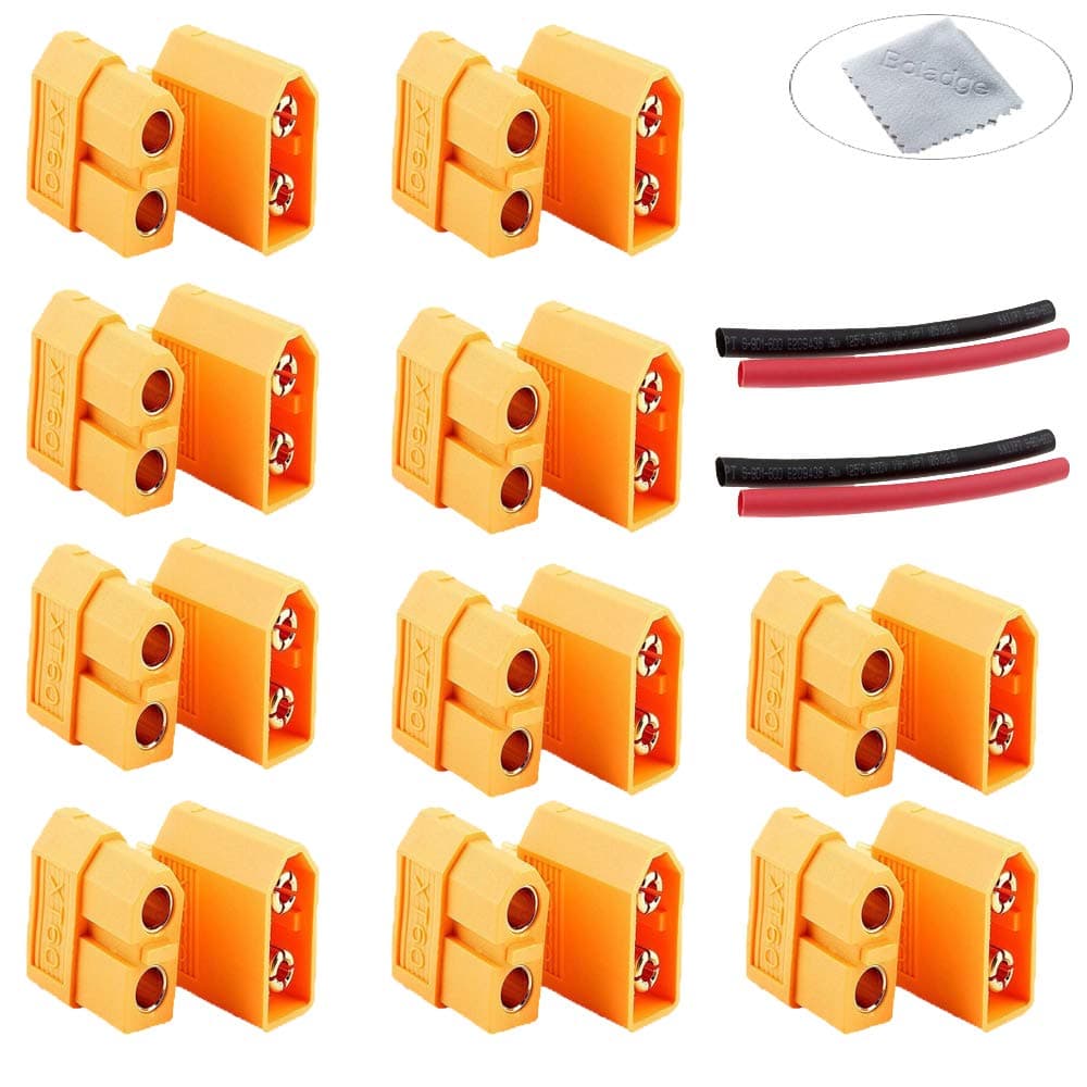 Boladge 10 Pairs XT60 Bullet Connector XT-60 Male Female Plug Adapter for RC Lipo Battery