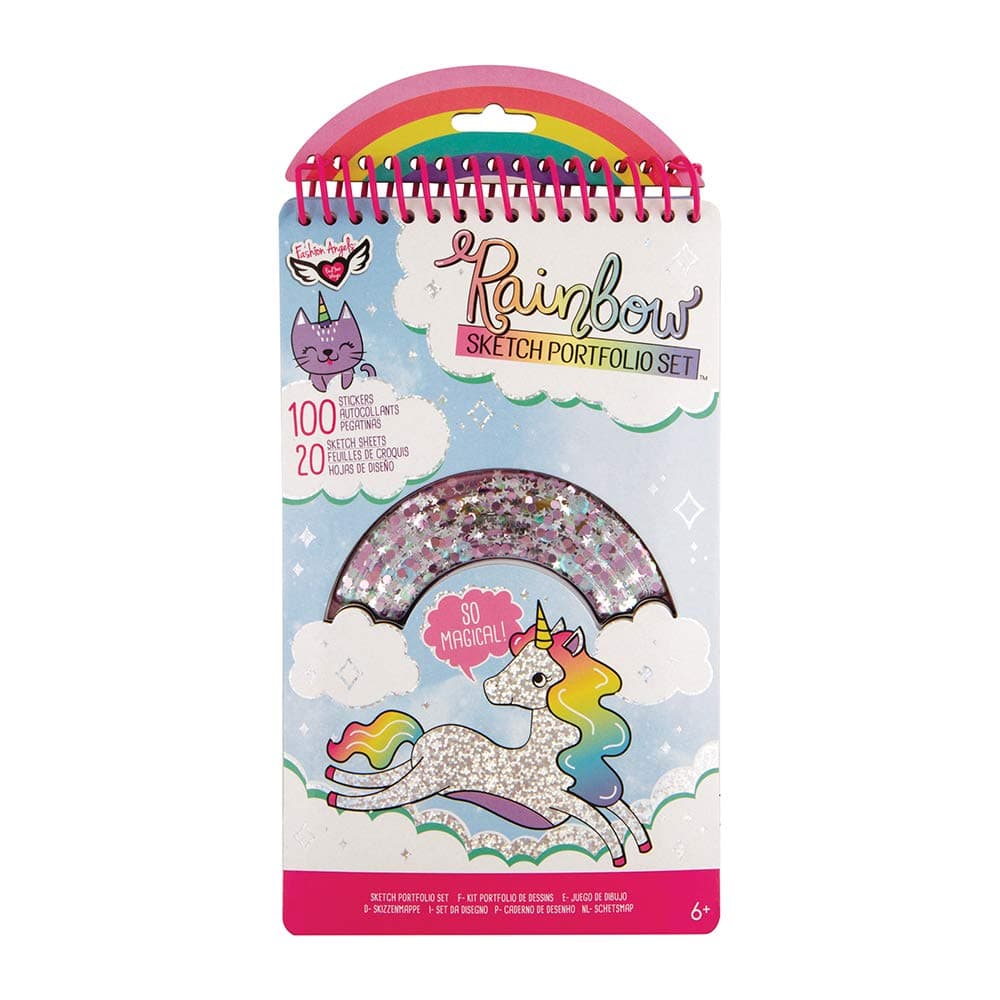 Fashion Angels Rainbow Shaker Compact Sketch Portfolio/ Rainbow Sketch Book/ Rainbow Coloring Book