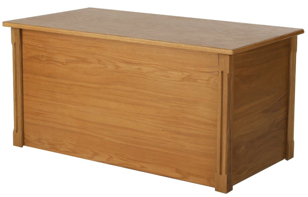 Large Oak Wooden Toy Box and Blanket Chest - All Wood - Optional Cedar Base (Standard Base)