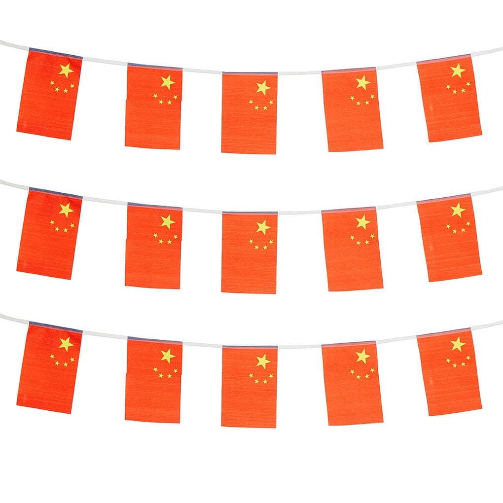 mflagperft China Flags Chinese Small String Mini Flag Pennant Banner Decorations