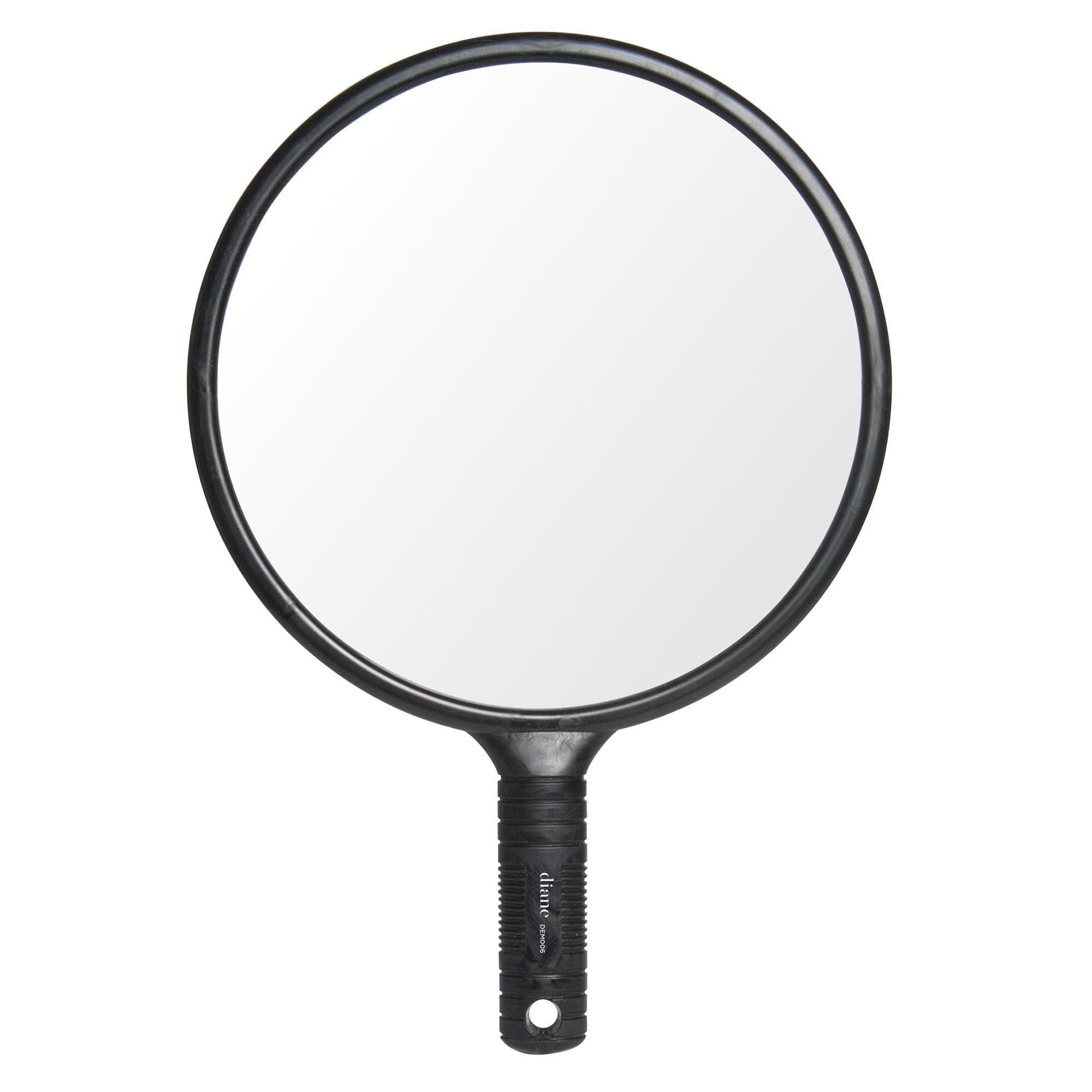 Diane Standard 1X Magnification Hand Mirror, Single Sided Hand Held Mirror with Handle for Salon, Barber, Grooming, Vanity, Shaving, and Travel, Large, 10.25" x 15", Black