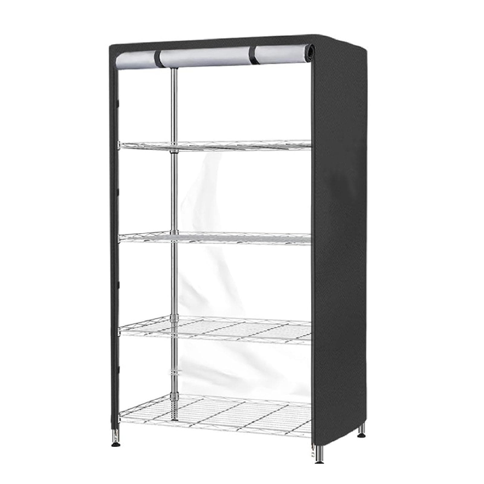 Generic Waterproof Shelf Cover, Heavy Duty Dustproof Storage Wire Rack Covers, Protective Outdoor Shelving Covers for Wire Shelves with Zippers, Hook and Loop Closure for Metal Shelving