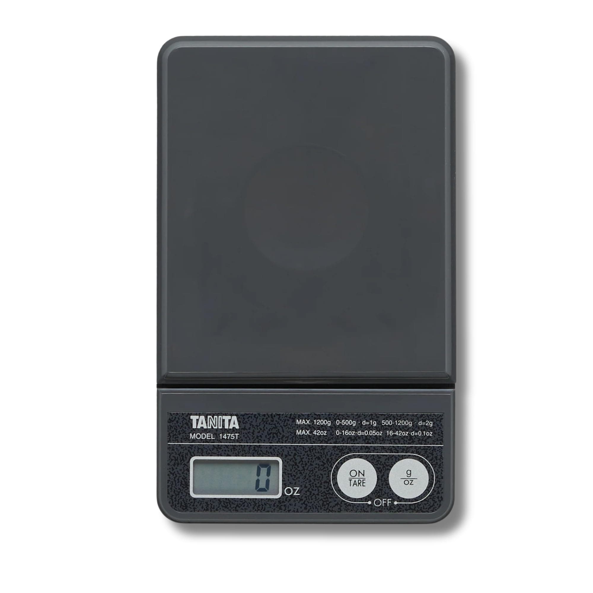 Tanita 1475T Professional High Capacity Scale 1200g Max - Gram Ounce Modes - Precision Digital Pocket Scale - LCD Display - Detachable Tray - Japan Technology - Batteries Included - Tare Function