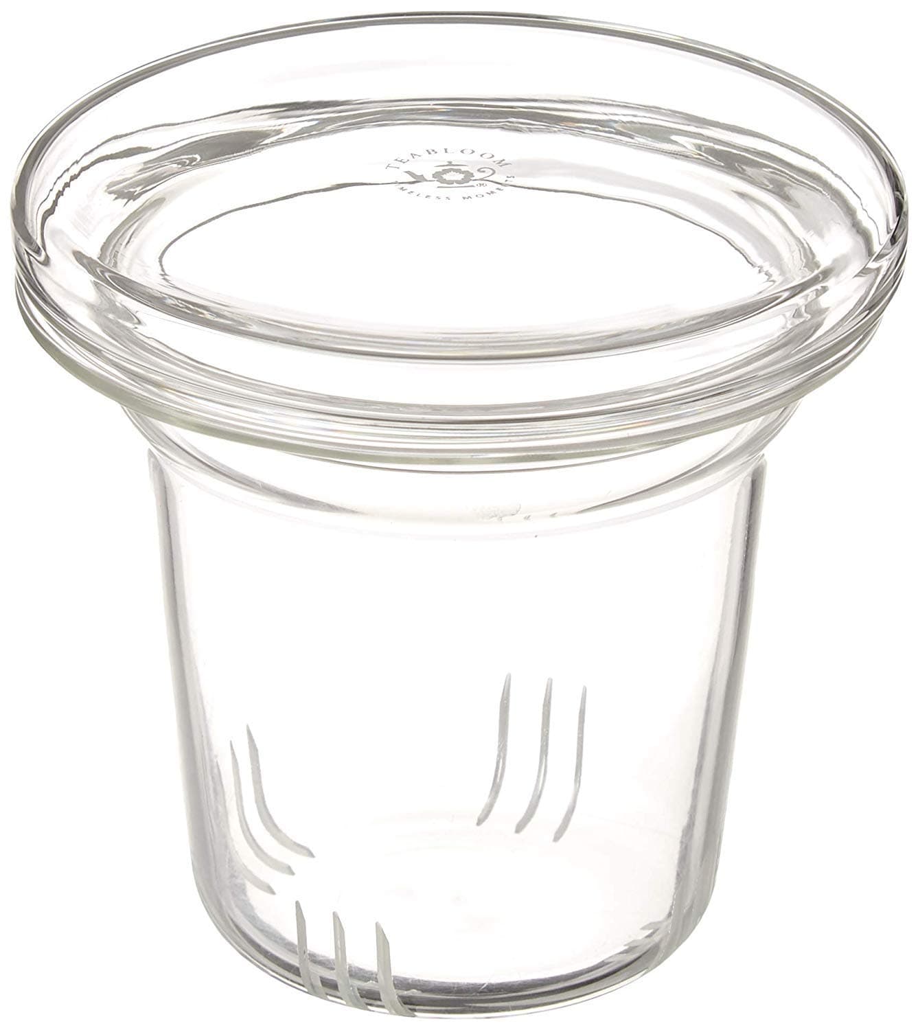 Teabloom Universal Glass Tea Infuser with Dual-Purpose Lid/Coaster – Hygienic, Non-Toxic Glass Filter for Loose Tea Leaves – Lead-Free & Cadmium-Free – Tea Purist's Choice