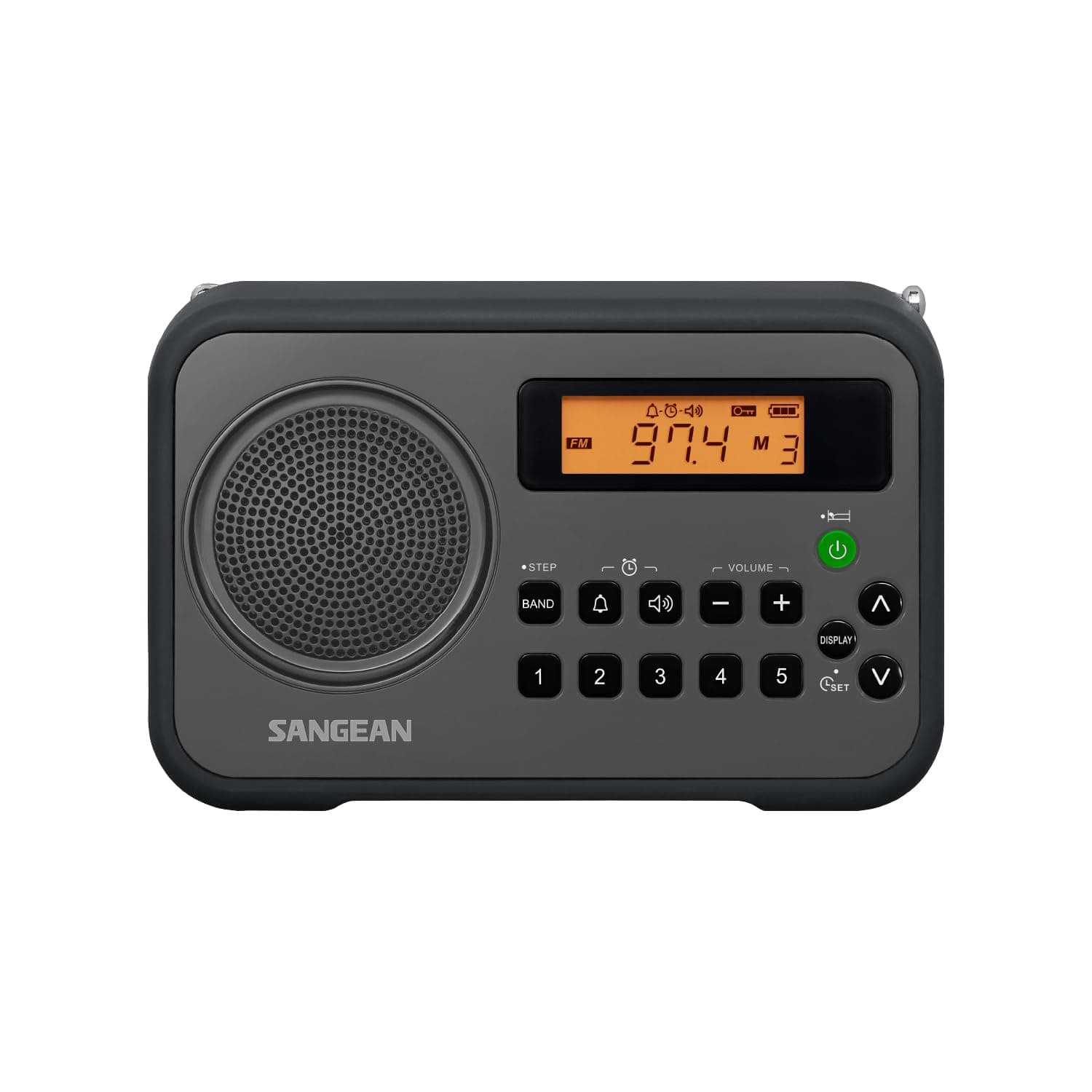 Sangean PR-D18BK AM/FM/Portable Digital Radio with Protective Bumper (Gray/Black) Black/ Grey