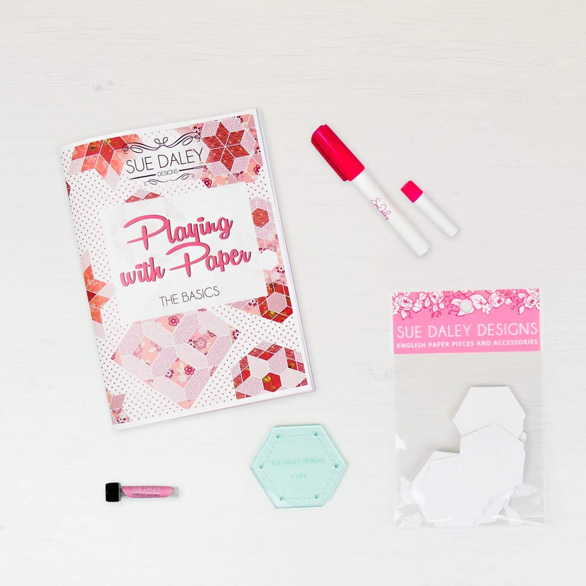 Sue Daley Designs iHEA Hexagon Starter Pack EPP English Paper Piecing Patchwork with Busyfingers Sewing