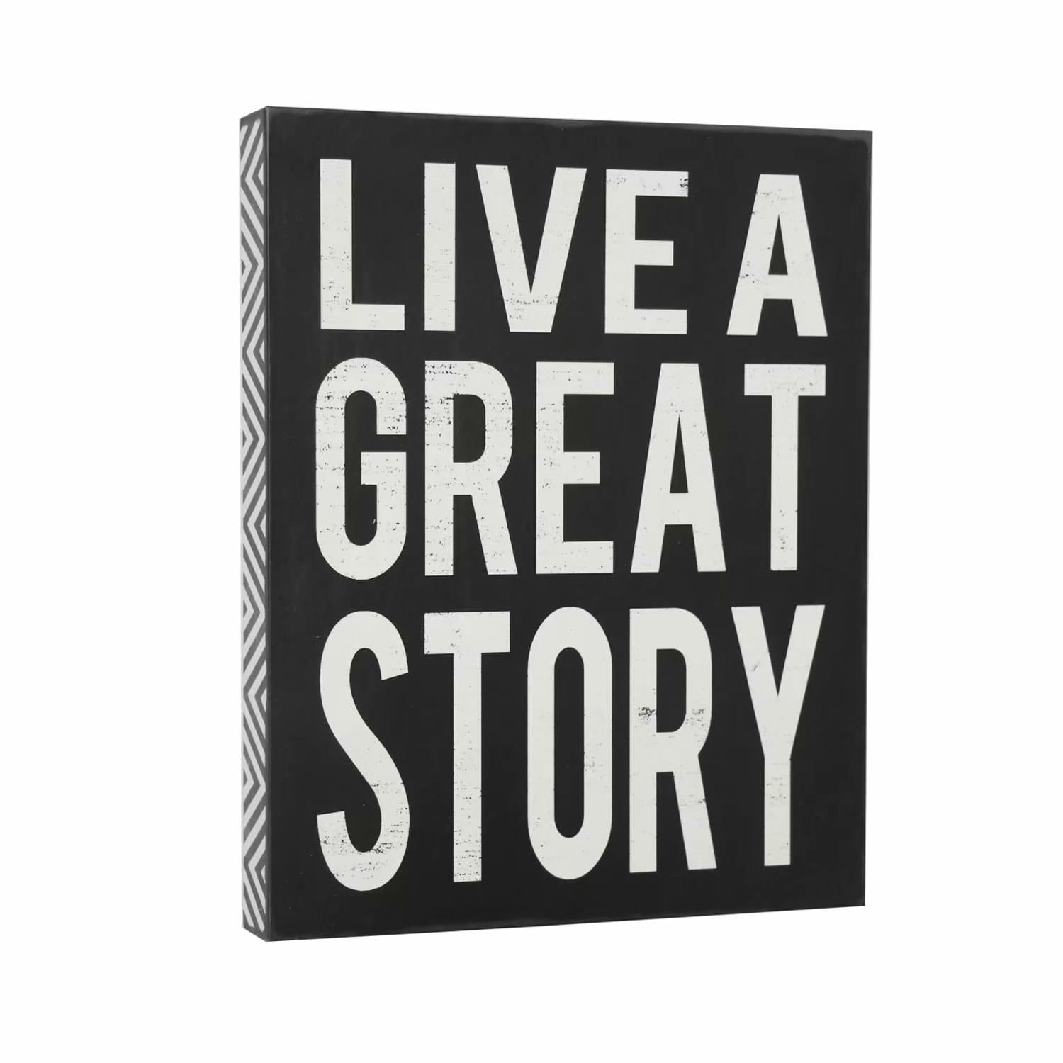 SANY DAYO HOME Desktop 8 x 10 inches Wooden Box Sign with Inspirational Saying for Office and Home Decor - Live A Great Story