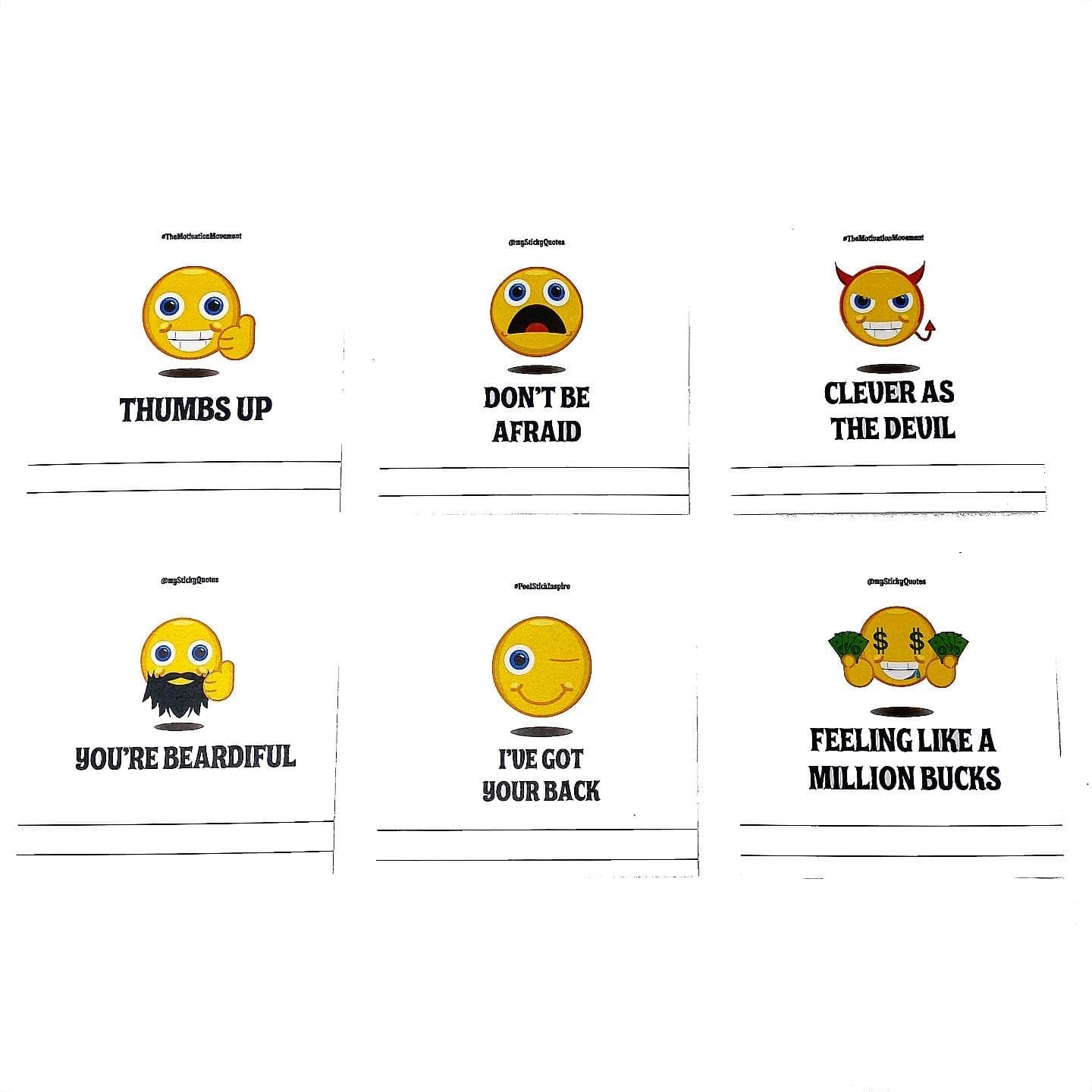 Emoji Sticky Notes with Quotes - Perfect for Emoji Party Supplies & Favors - 2 Pads 50 Sheets/Pad 25 Unique Quotes & Designs