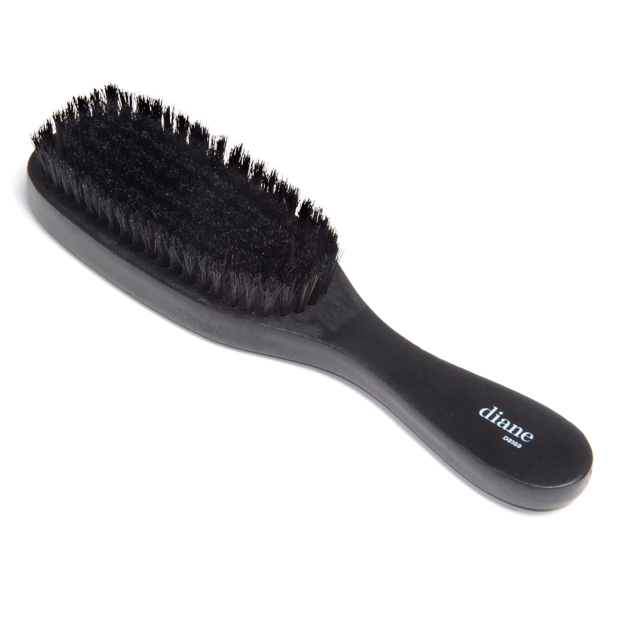 Diane 7-Row Boar Bristle Wave Brush – Soft 100% Boar Bristles for Fine to Medium Hair, 360 Waves, Smoothing & Polishing, Gentle on Scalp, Real Wood Handle, Beard & Mustache Styling