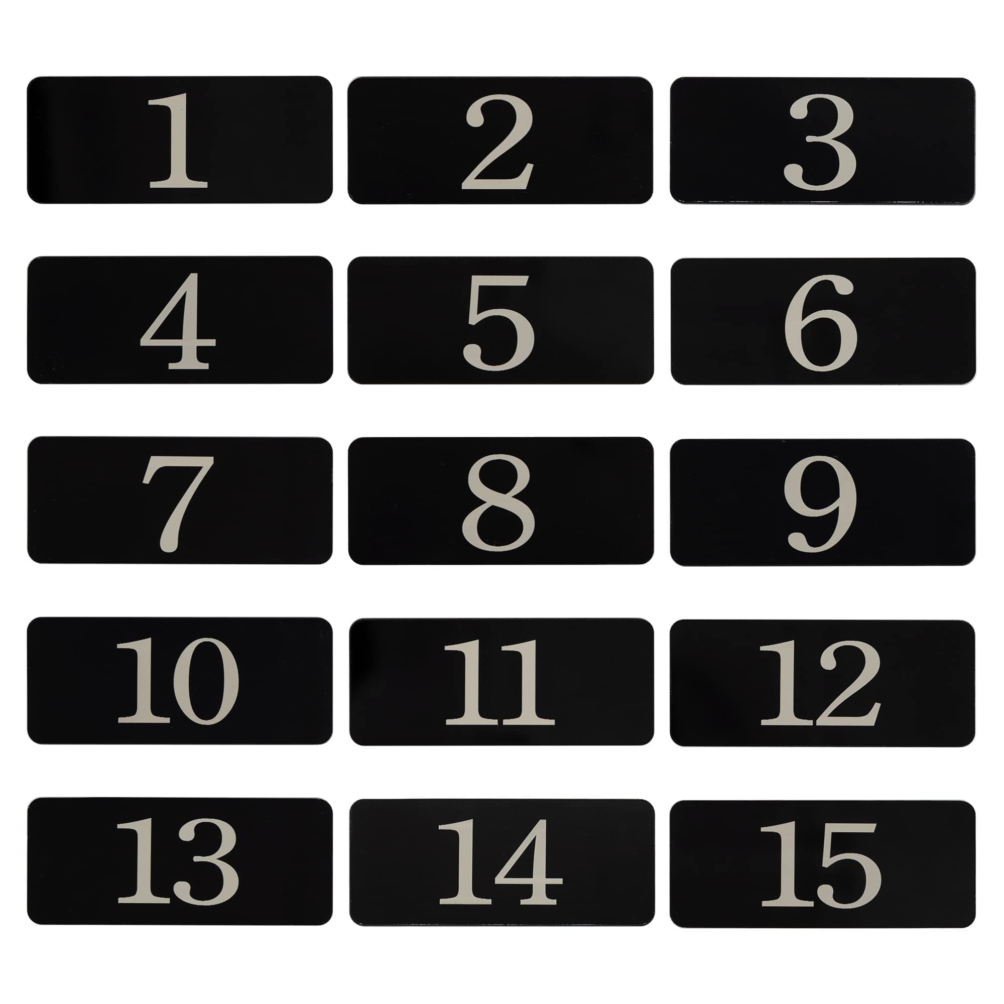 StayMax Plastic Rectangle Locker Numbered Sticker Room Number Table Number (1-25, Black)