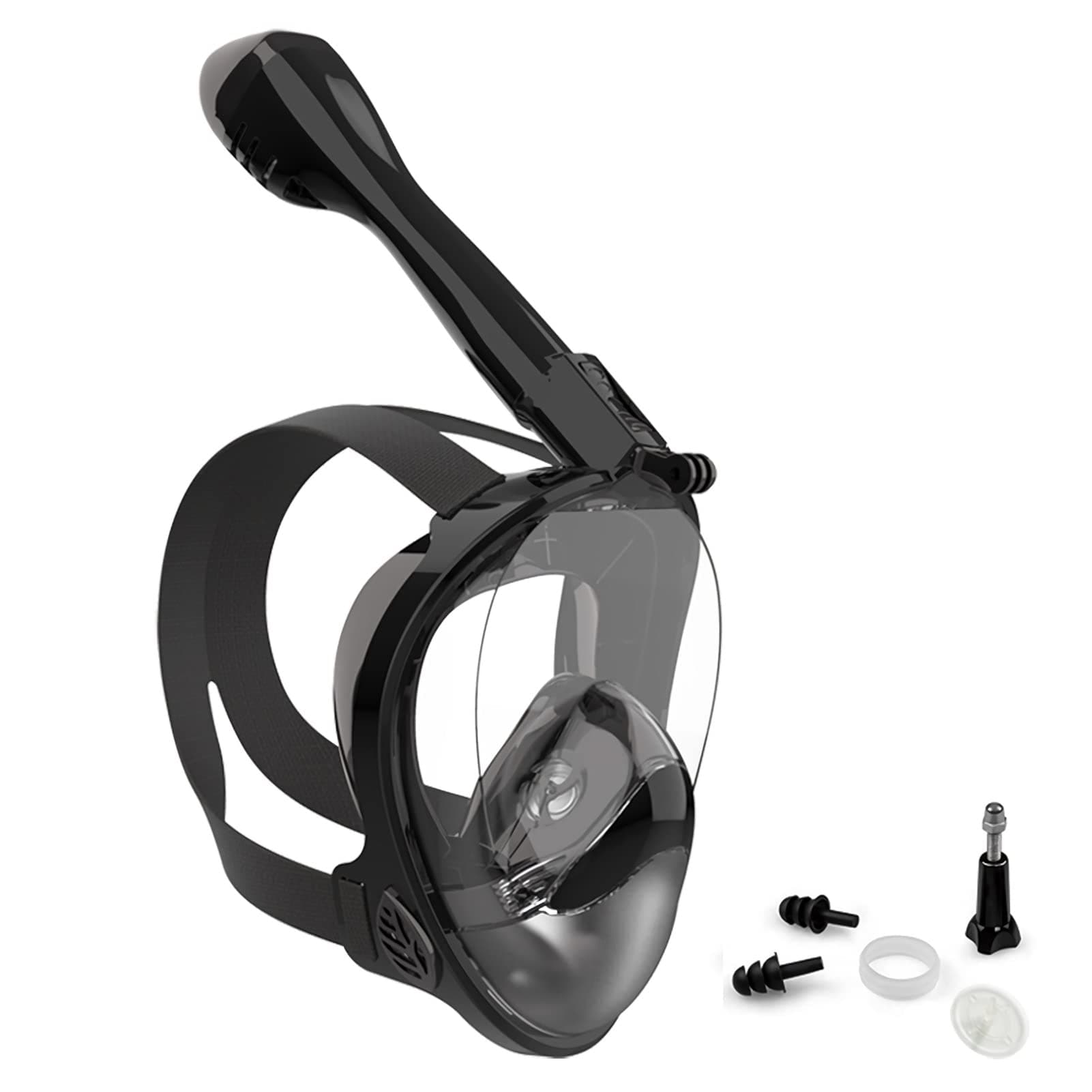Full Face Snorkel Mask, Diving Mask for Kids and Adults,180° Panoramic View Snorkel Mask with Camera Mount, Safe Breathing, Anti-Leak&Anti-Fog