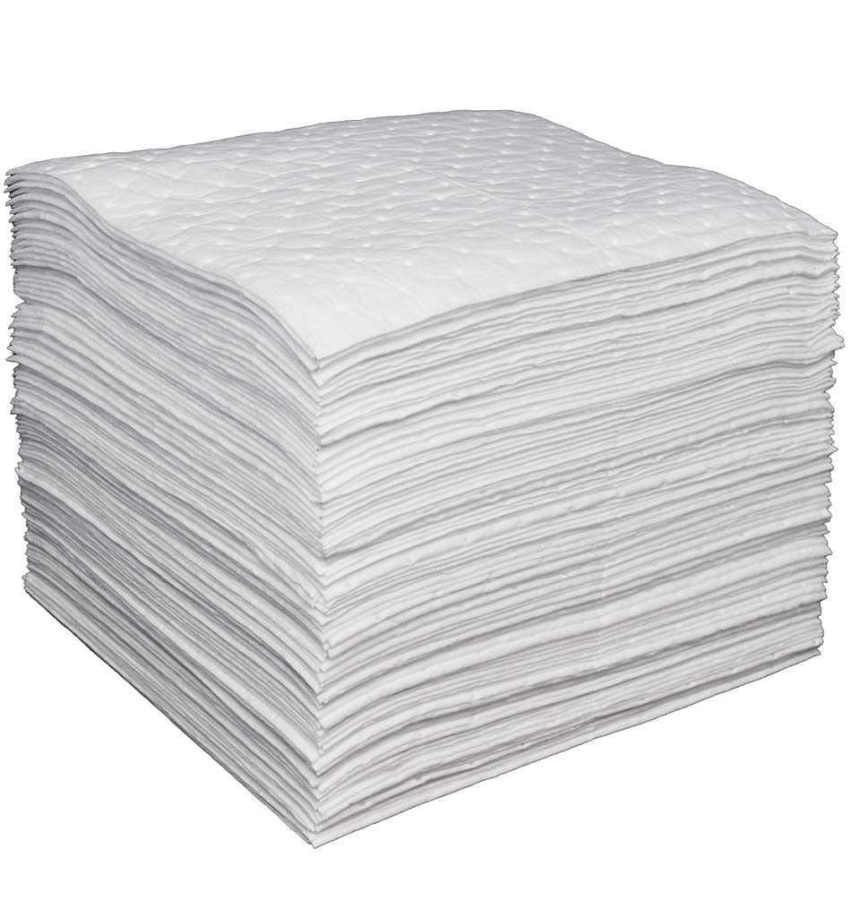 Aain® LT011 Spill Absorbent Pads/Mats, 20" Length x 15" Width, White