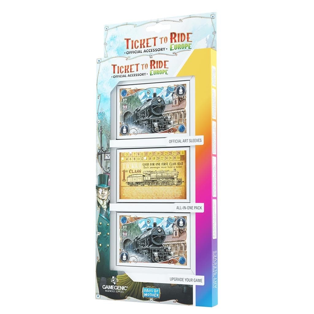 Ticket to Ride Europe Official Art Sleeves | All-in-One Pack of 168 Card Sleeves | Card Game Holder | Designed for Use with The Ticket to Ride Europe Board Game | Made by Gamegenic