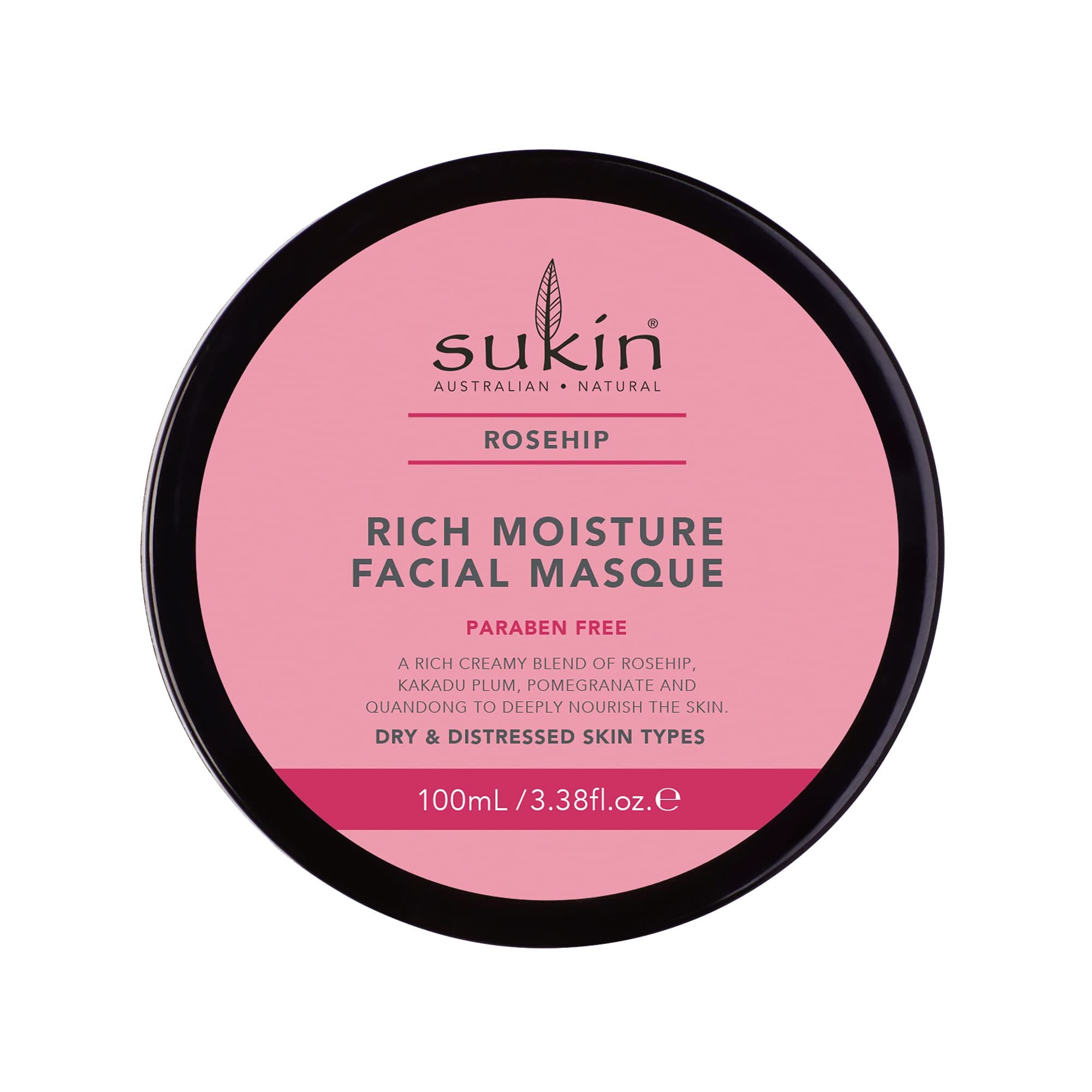 Sukin Rosehip Rich Moisture Facial Mask, 3.38 Ounce