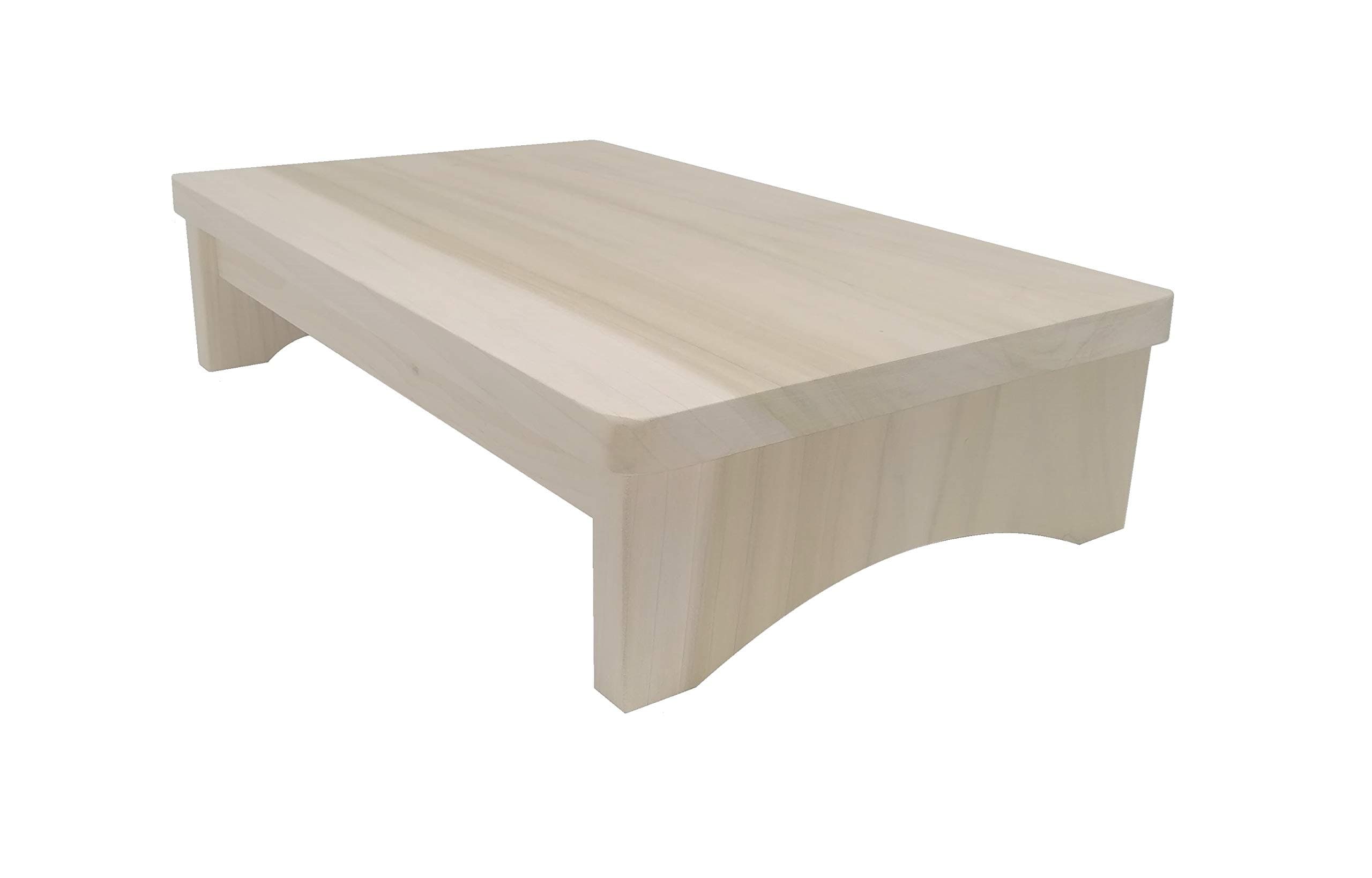 HollandCraft - 4 Inch Wooden Foot Stool - Unfinished - Hidden Wood Dowels (No Screws, Staples or Nails)